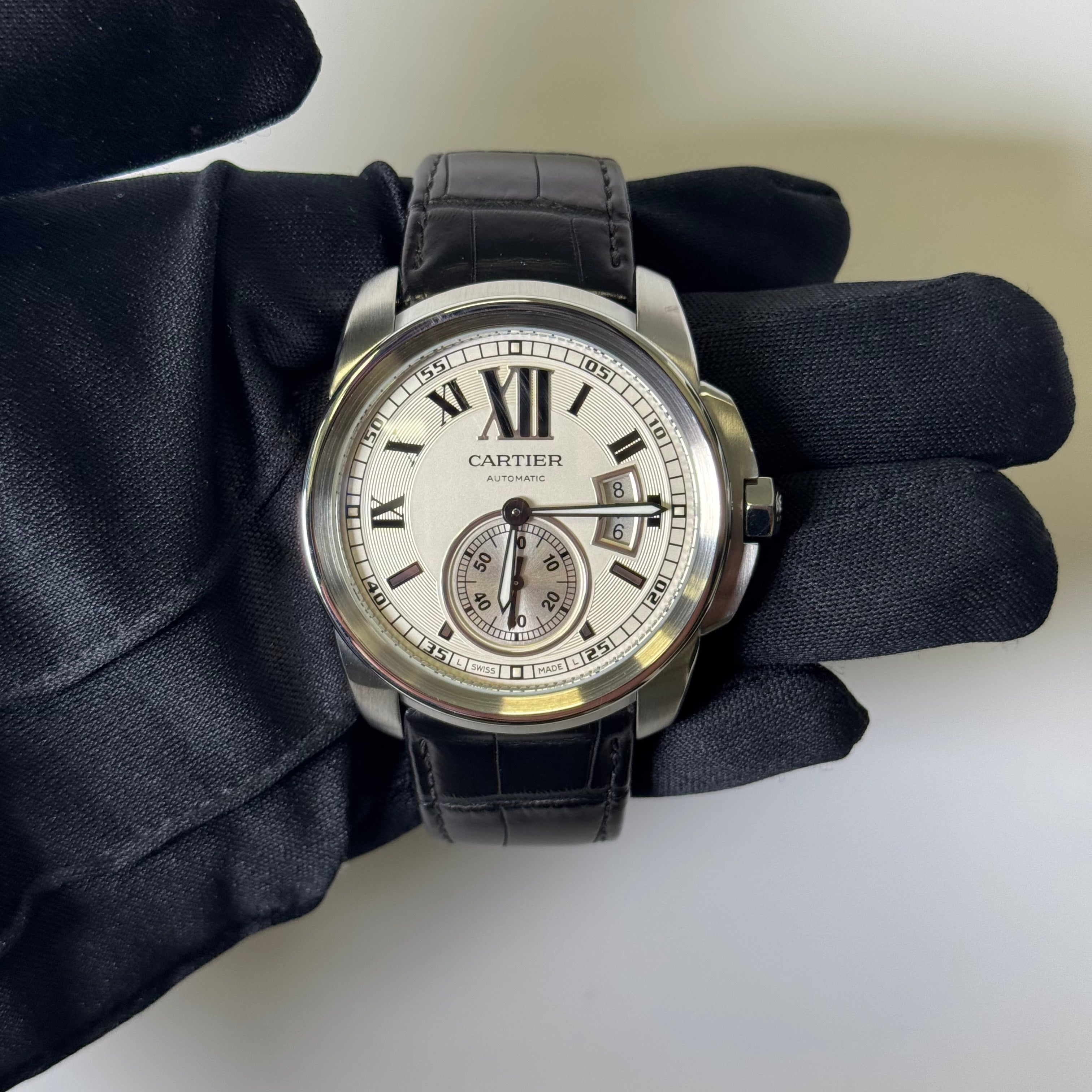 Cartier Calibre 42mm Silver Dial Watch Ref# W7100013 - Happy Jewelers Fine Jewelry Lifetime Warranty