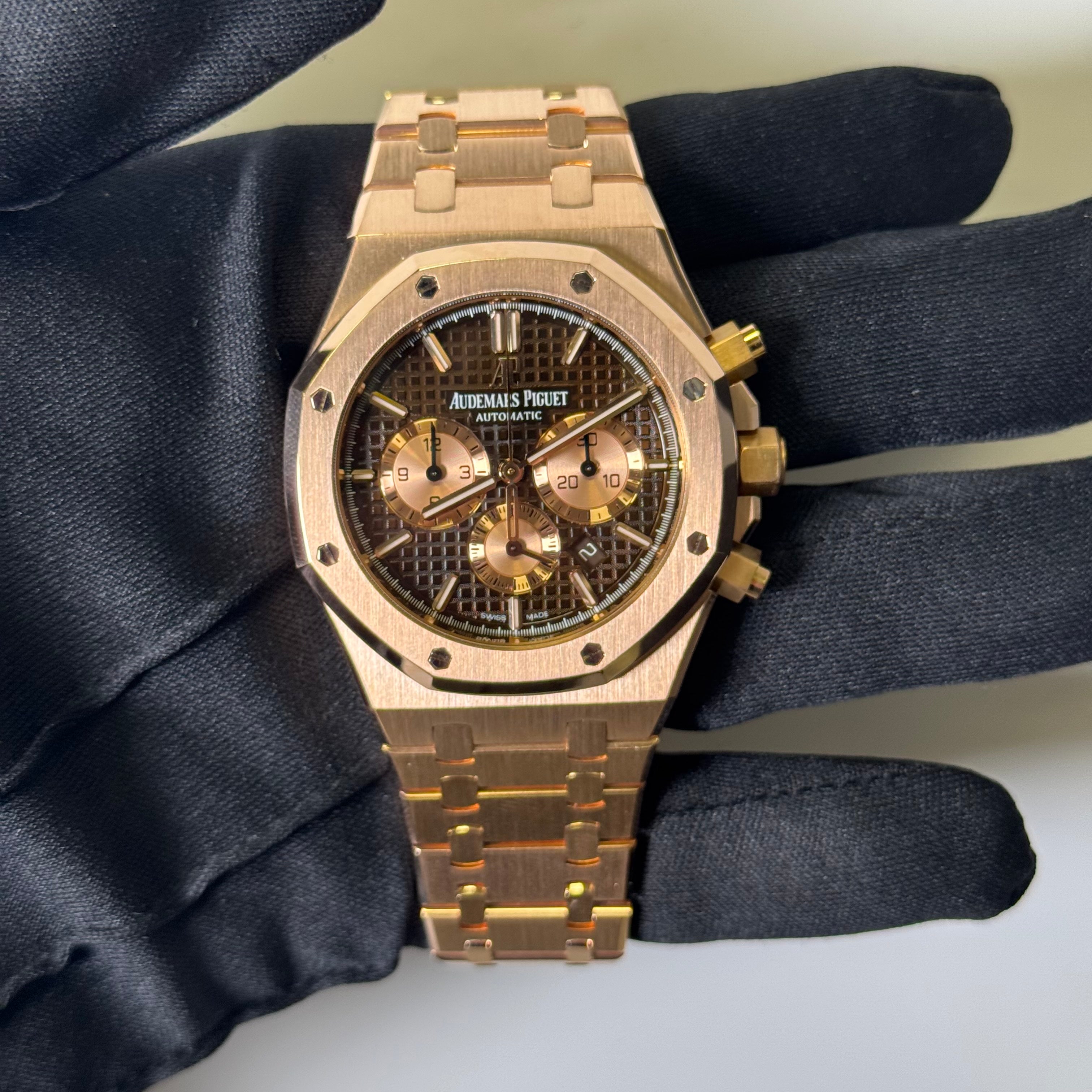 Audemars Piguet Royal Oak 41mm Chocolate Chronograph Dial Watch Ref# 26331OR.OO.1220OR.02 - Happy Jewelers Fine Jewelry Lifetime Warranty