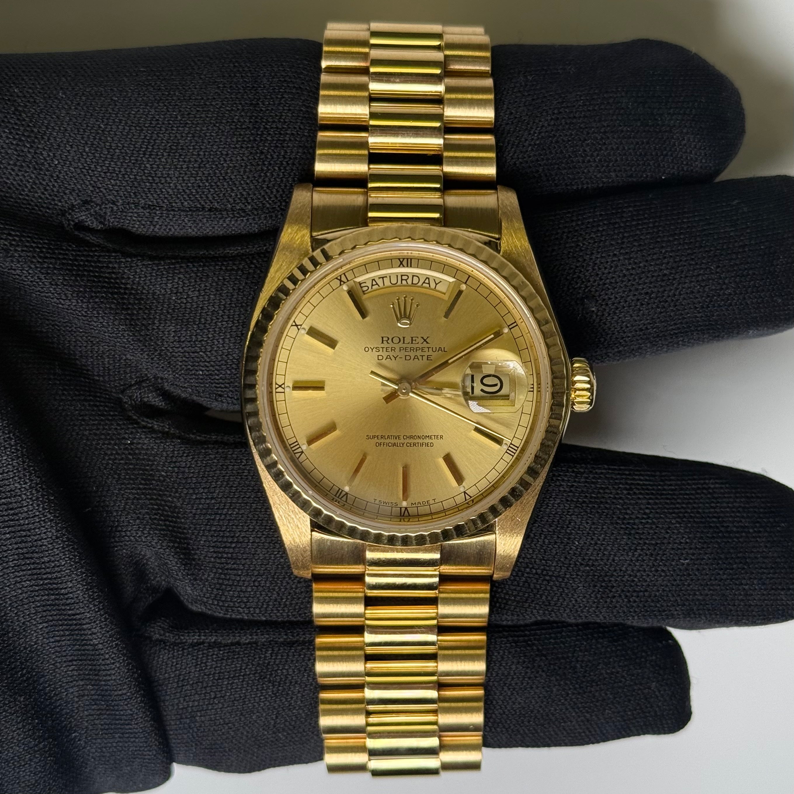 Rolex Day-Date 36mm Champagne Dial Watch Ref# 18038 - Happy Jewelers Fine Jewelry Lifetime Warranty