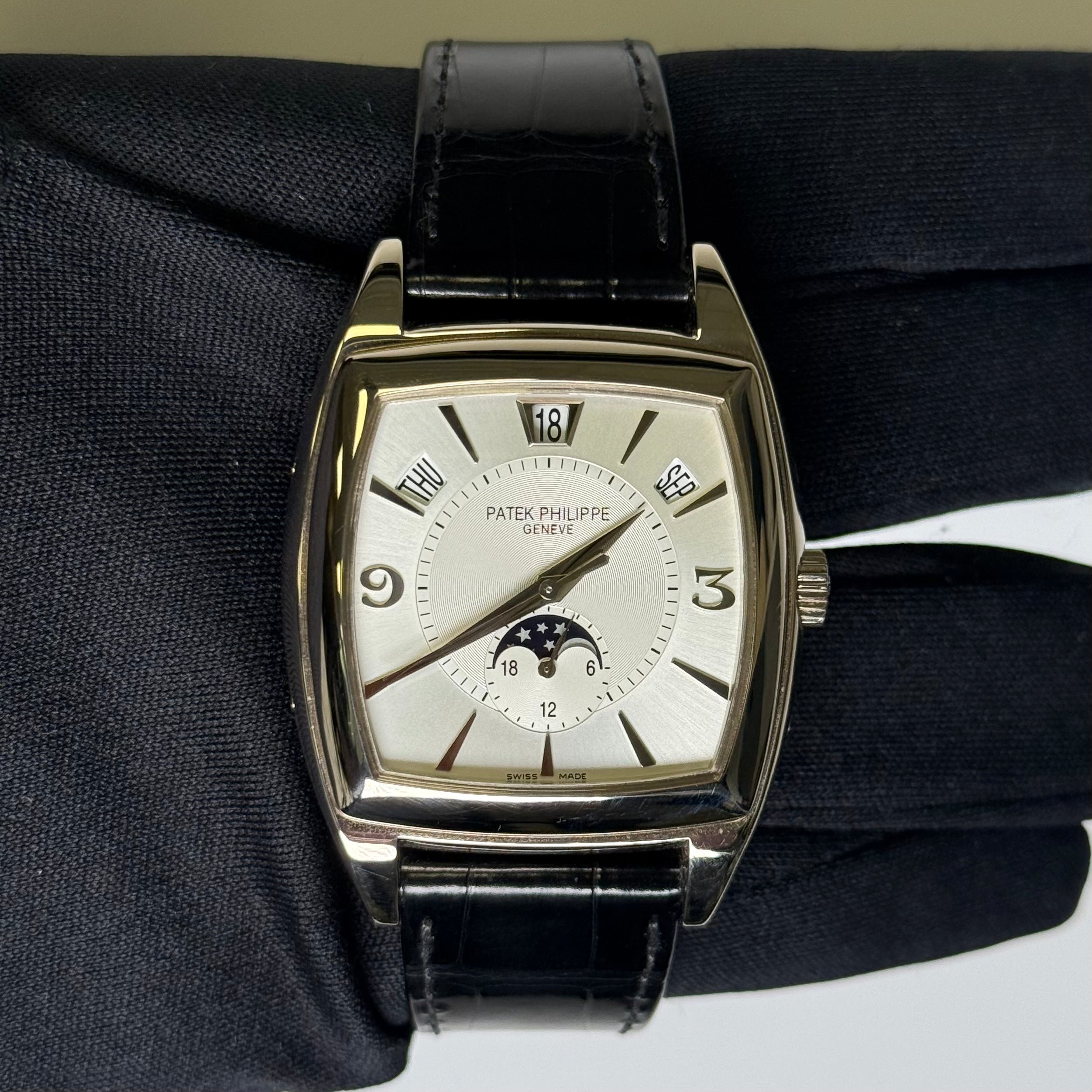 Patek Philippe Annual Calendar 38mm Silver Dial Watch Ref# 5135G