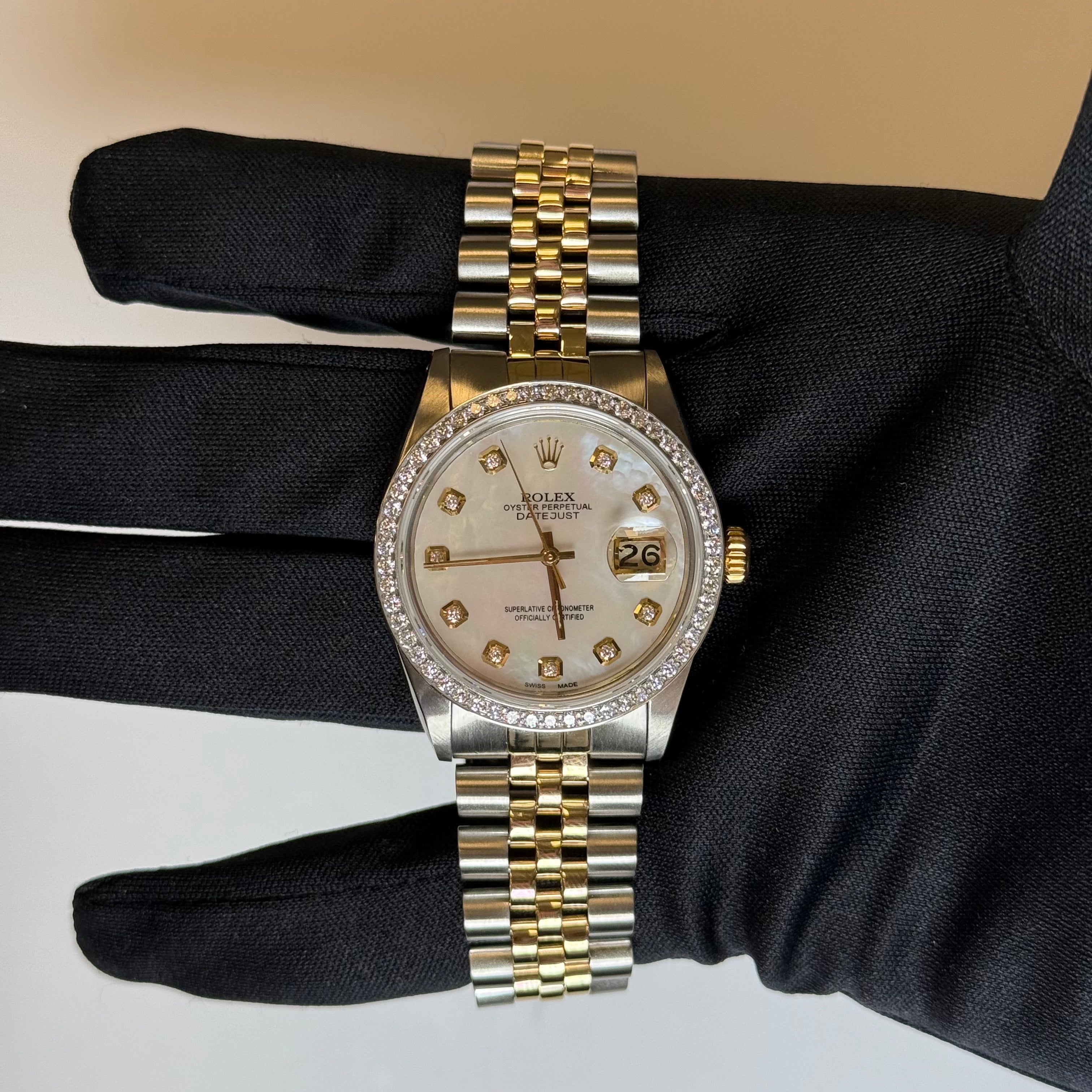 Rolex Datejust 36mm MOP Dial Watch Ref# 16013