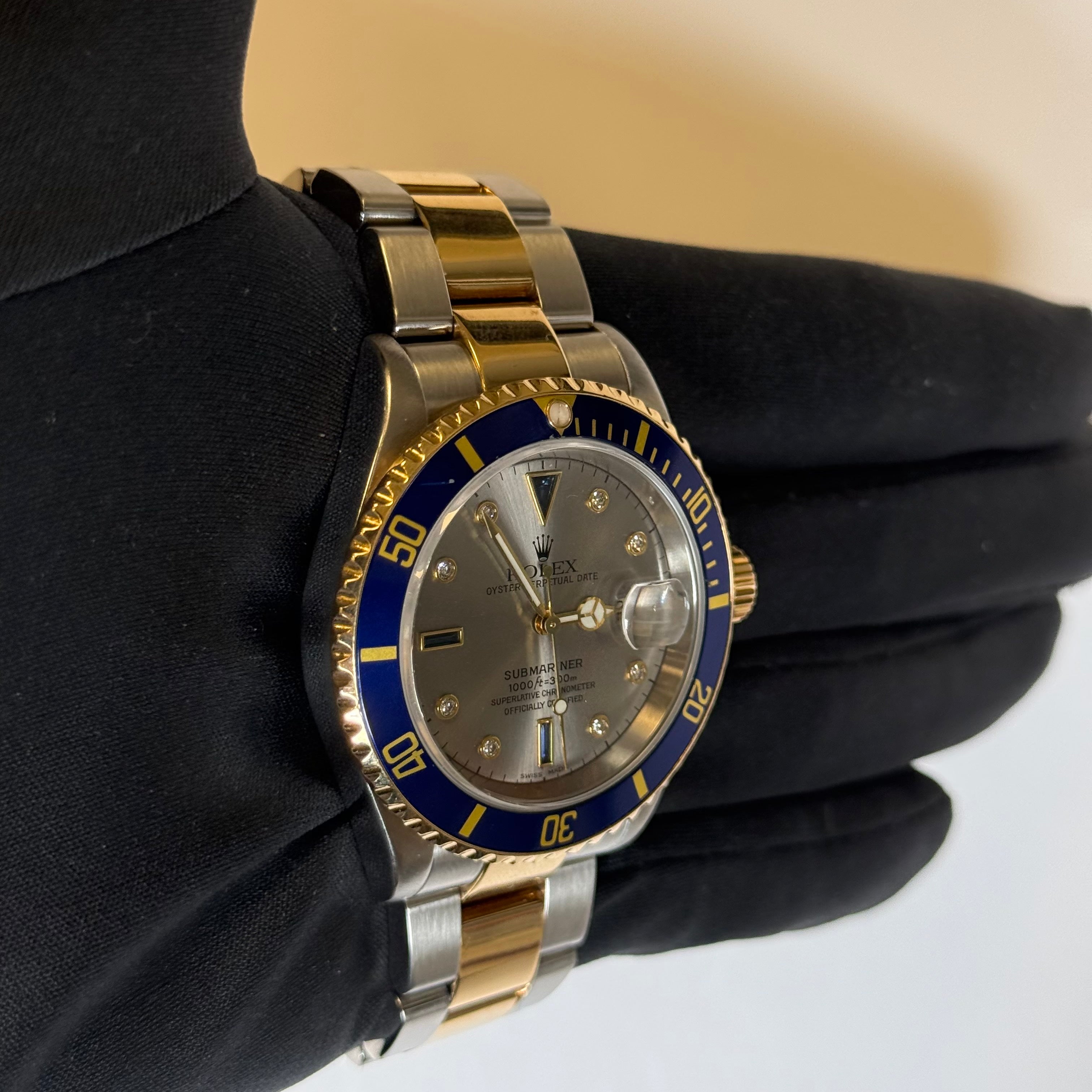 Rolex Submariner 40mm Silver Dial Watch Ref# 16613