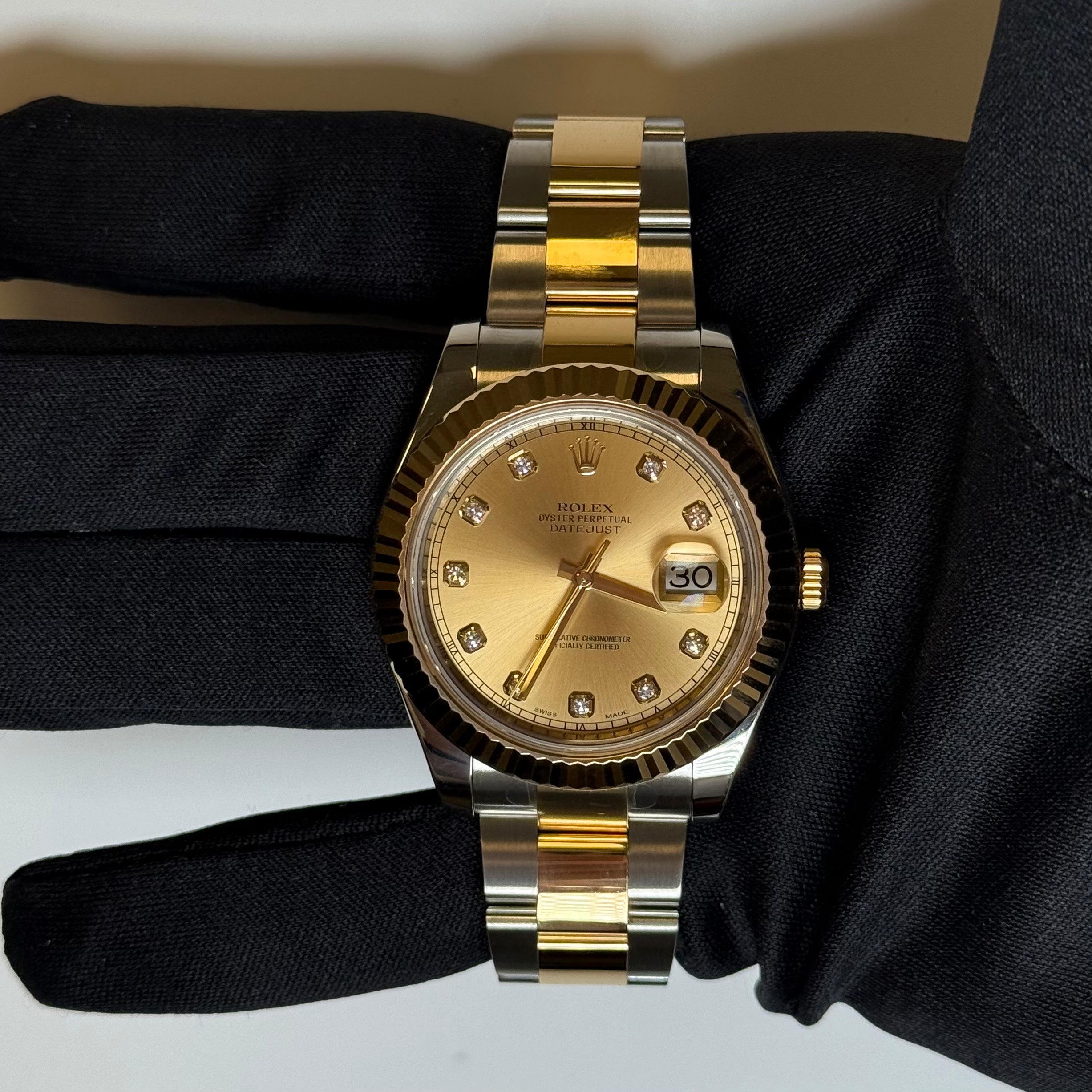 Rolex Datejust 41mm Champagne Dial Watch Ref# 116333 - Happy Jewelers Fine Jewelry Lifetime Warranty