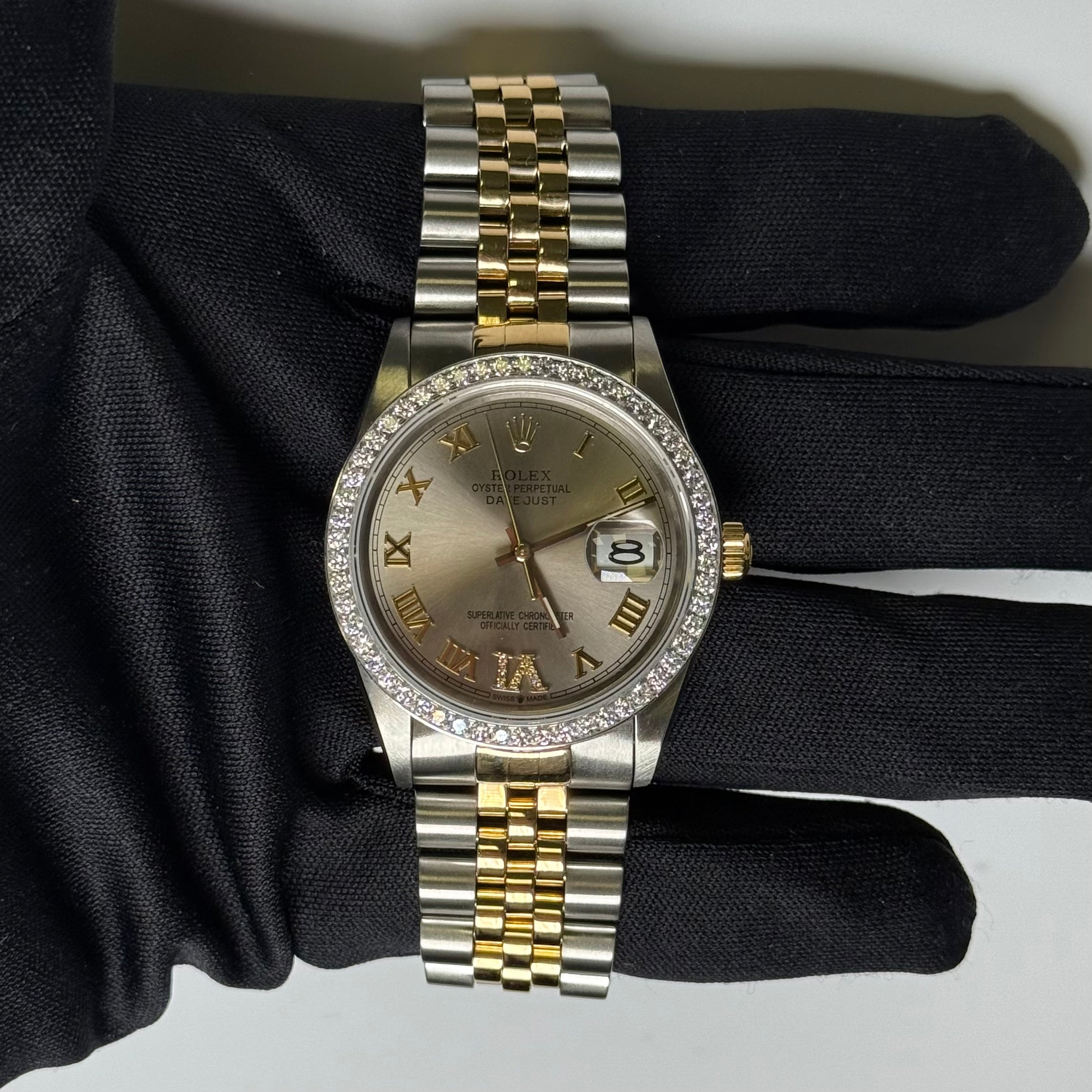 Rolex Datejust 36mm Rhodium Roman Dial Dial Watch Ref# 16013