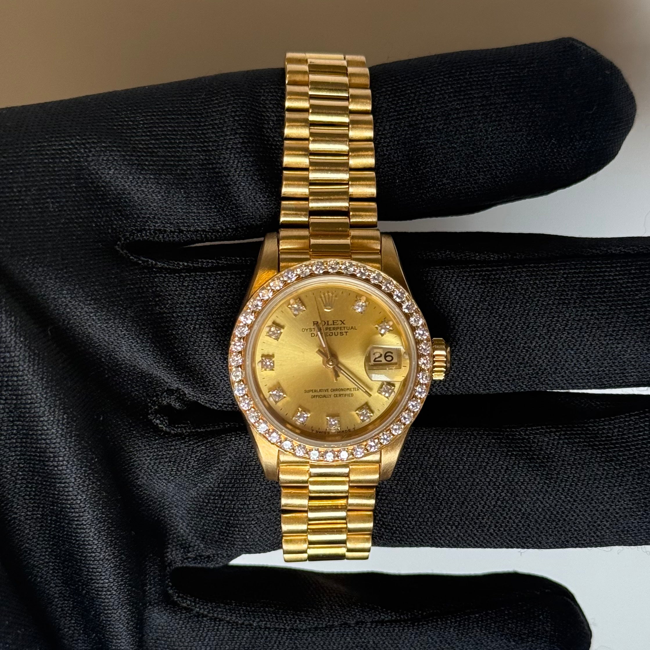 Rolex Datejust 26mm Champagne Dial Watch Ref# 69138