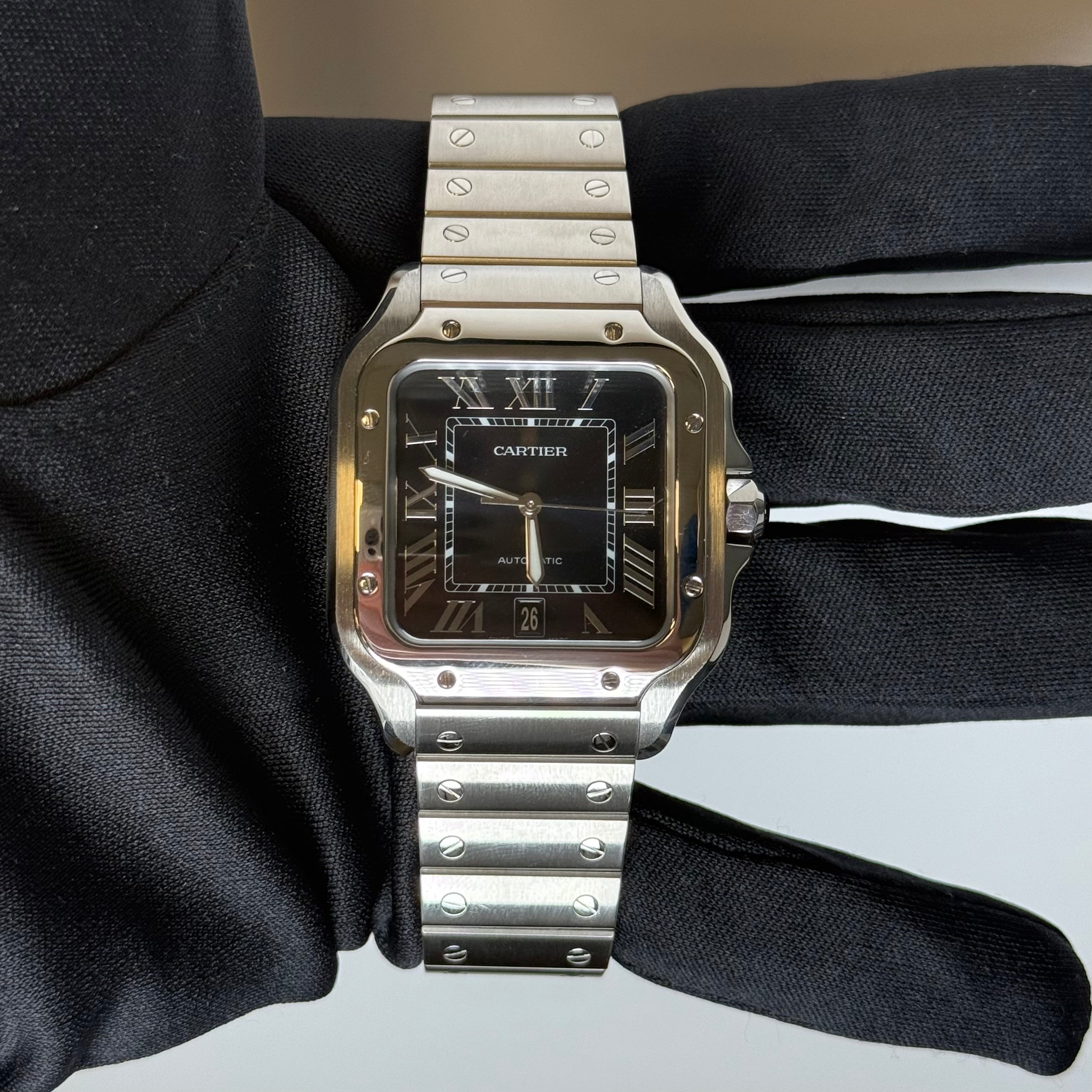 Cartier Santos 40mm Blue Dial Watch Ref# WSSA0030