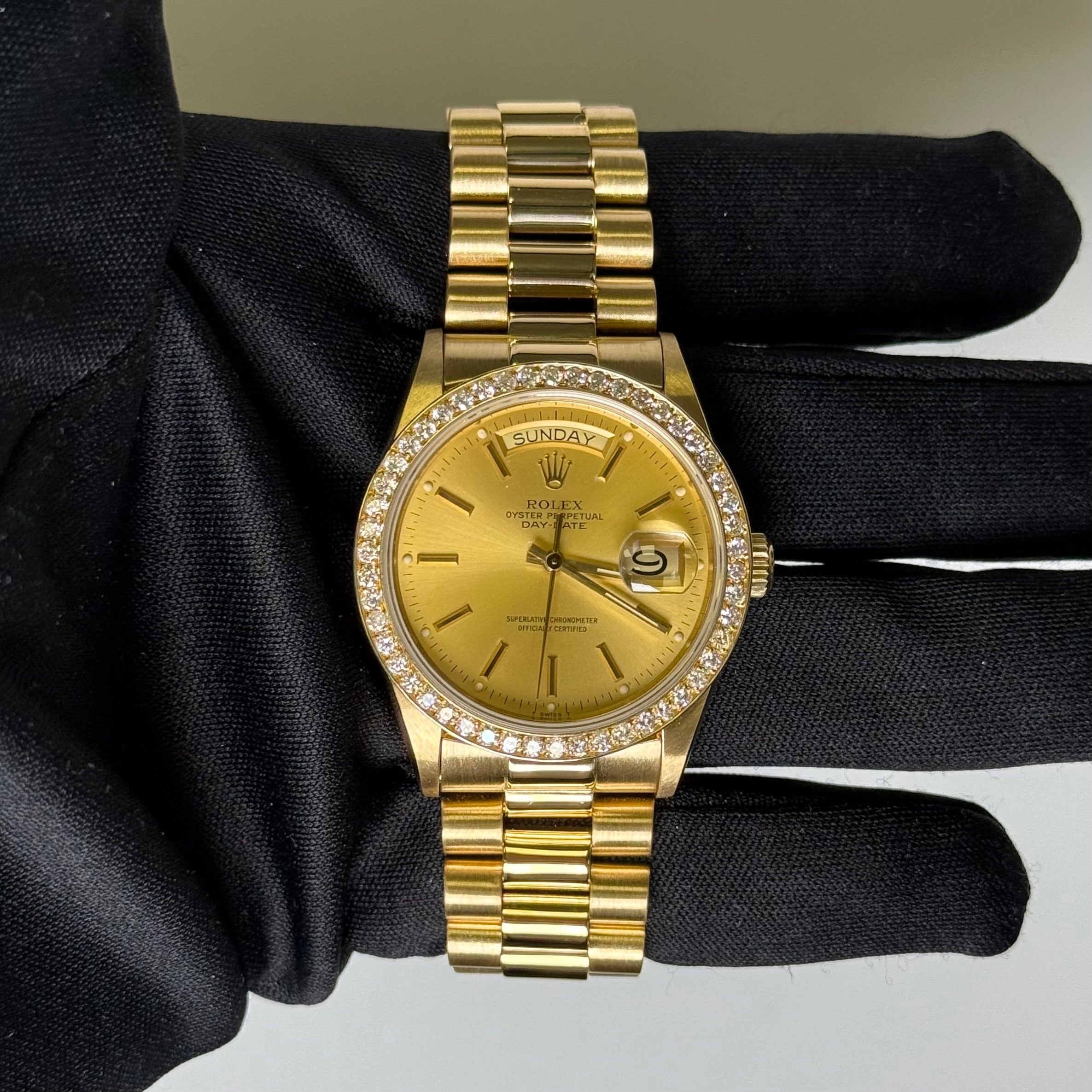 Rolex Day-Date 36mm Champagne Dial Watch Ref# 18038