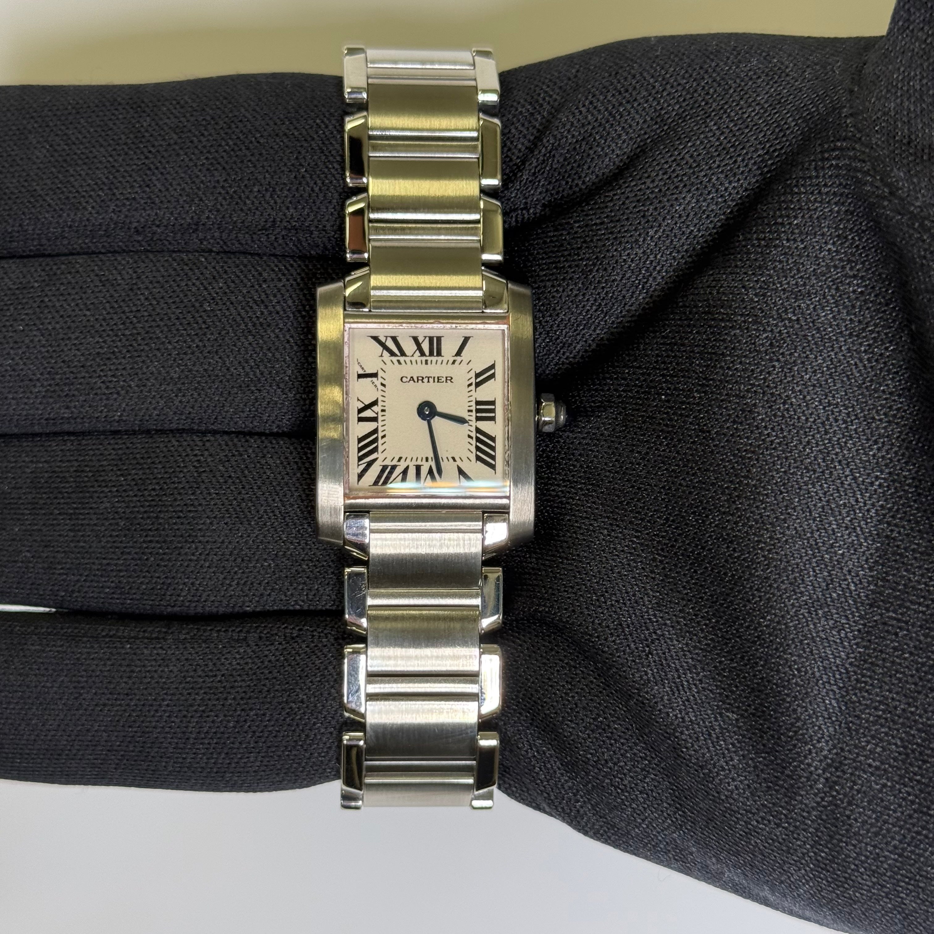 Cartier Tank 20mm Ivory Dial Watch Ref# W51008Q3