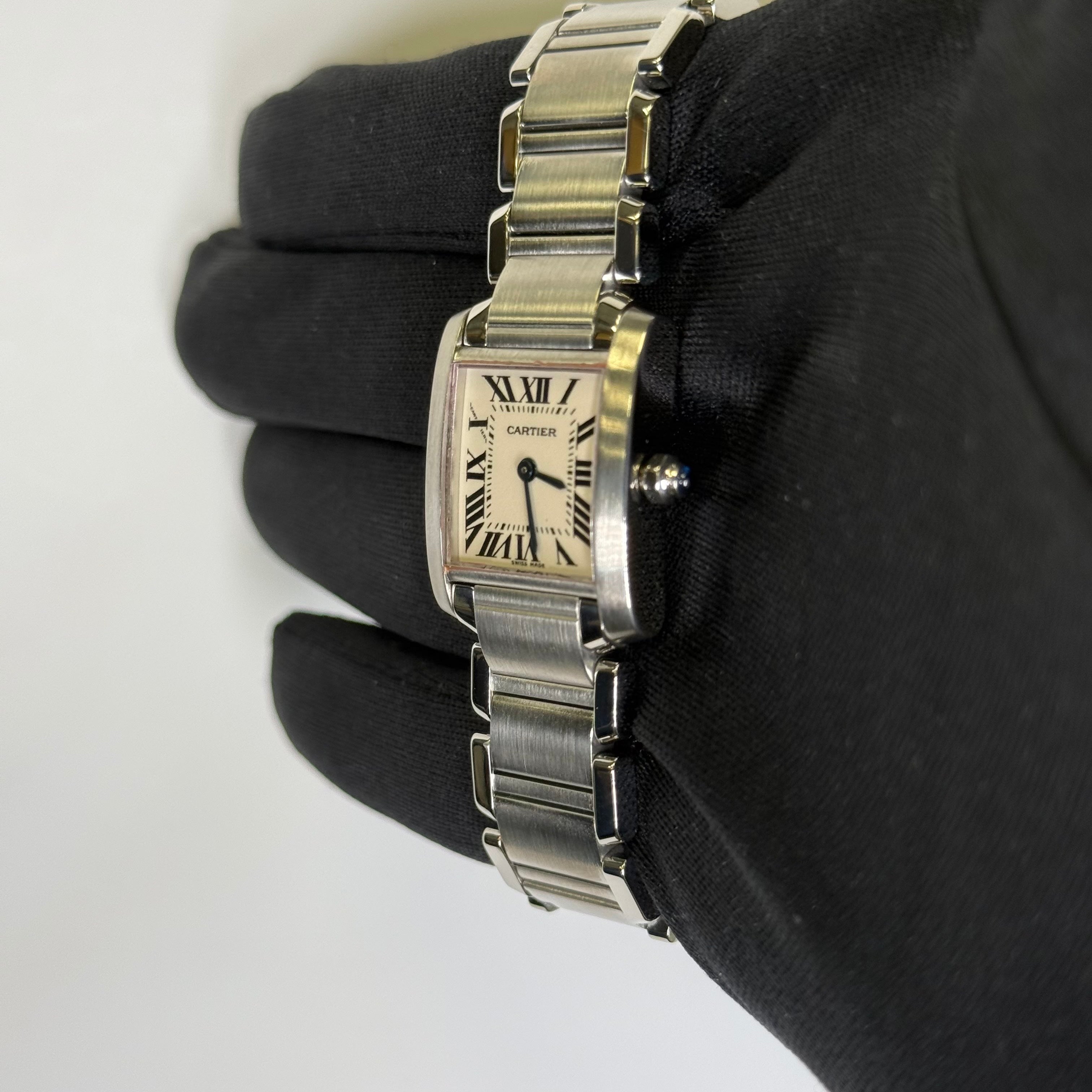 Cartier Tank 20mm Ivory Dial Watch Ref# W51008Q3