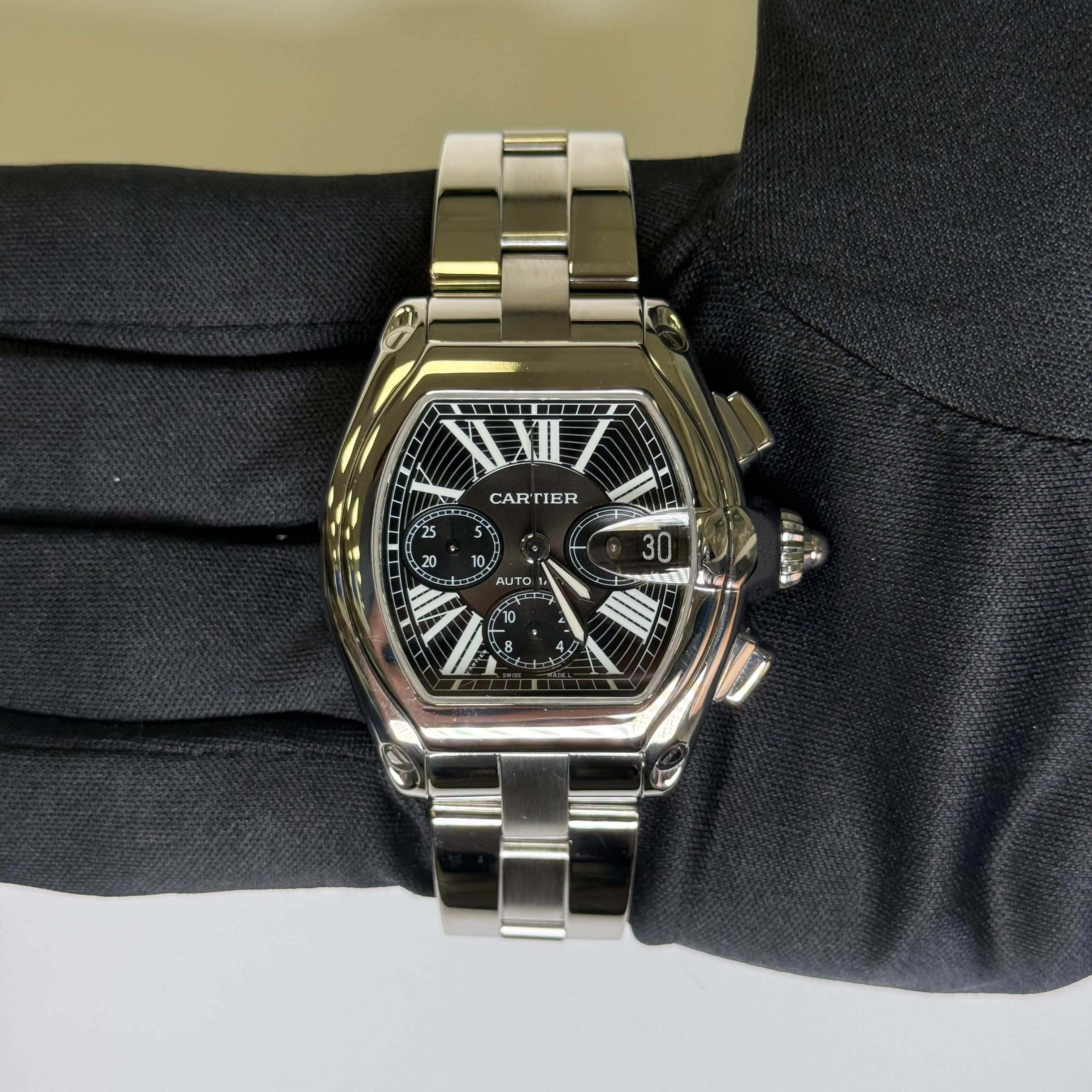 Cartier Roadster 43mm Black Dial Watch Ref# W62020X6