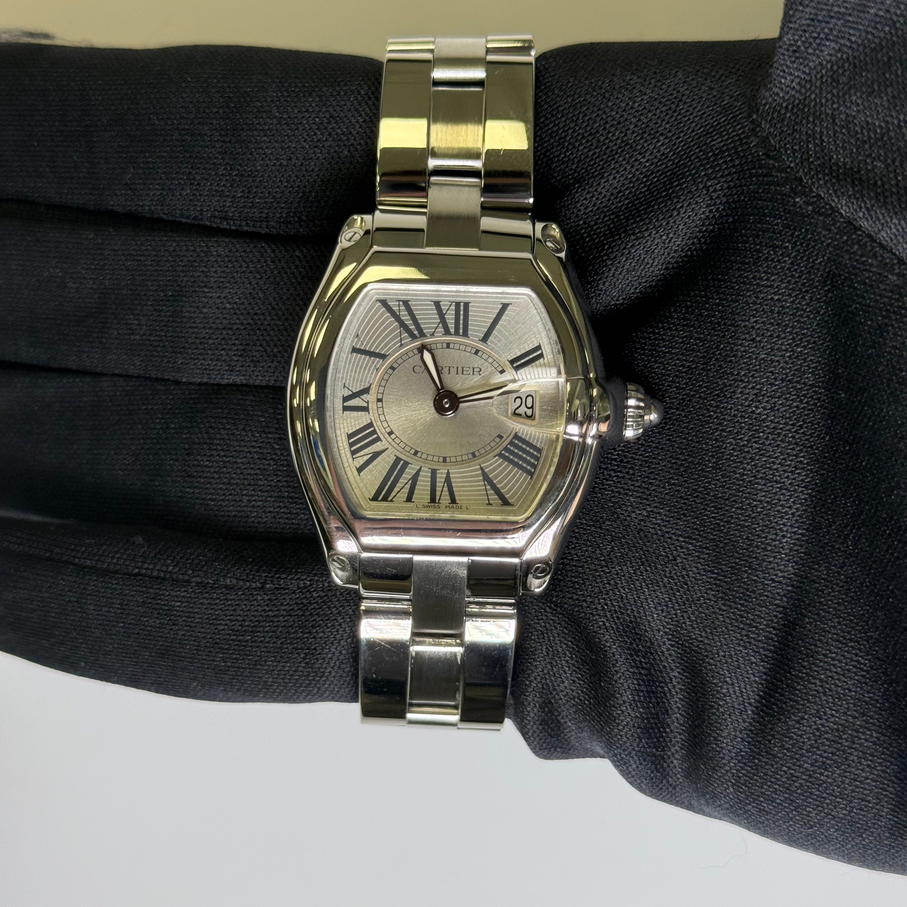 Cartier Roadster 31mm Silver Dial Watch Ref# W62016V3