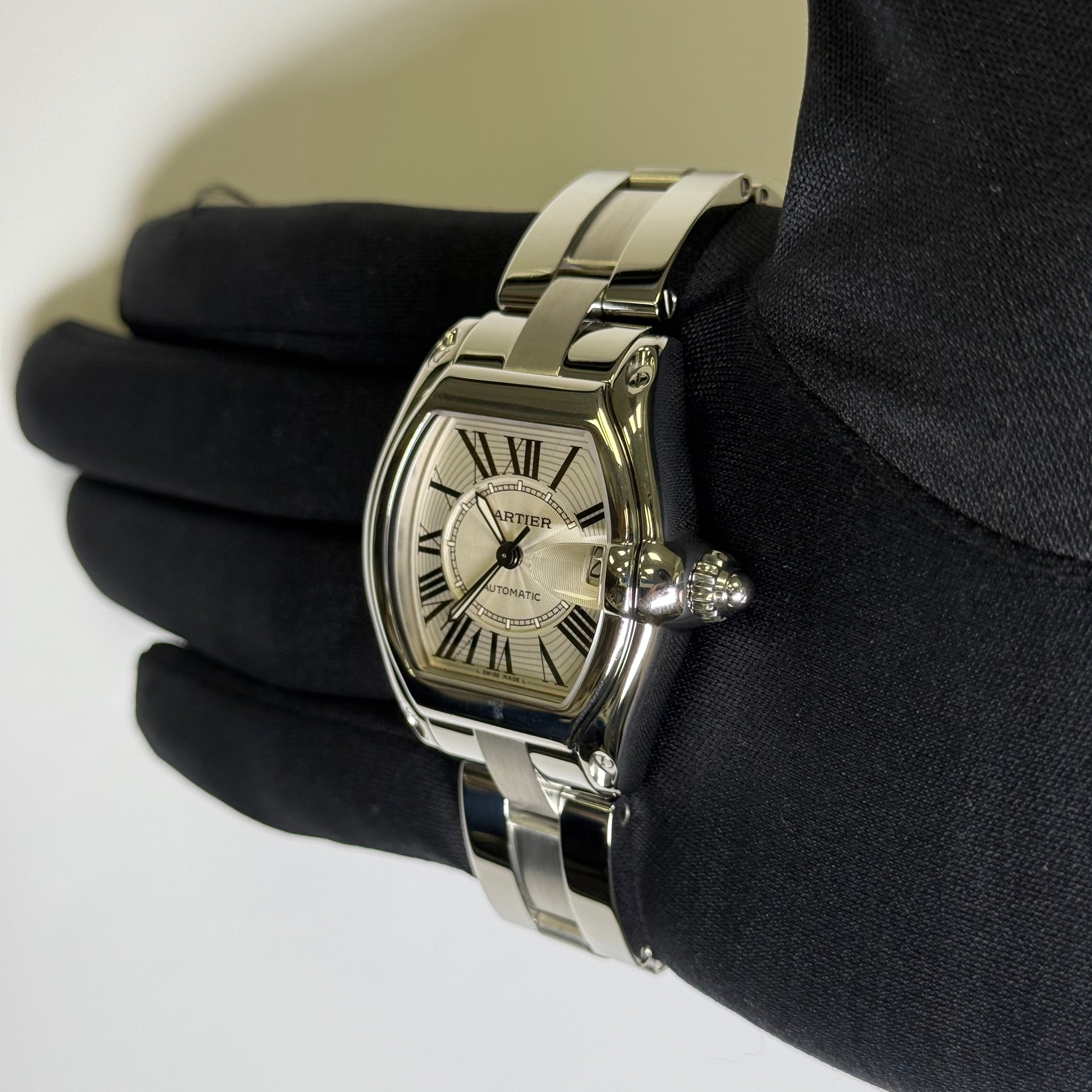 Cartier Roadster 35mm Silver Dial Watch Ref# W62025V3