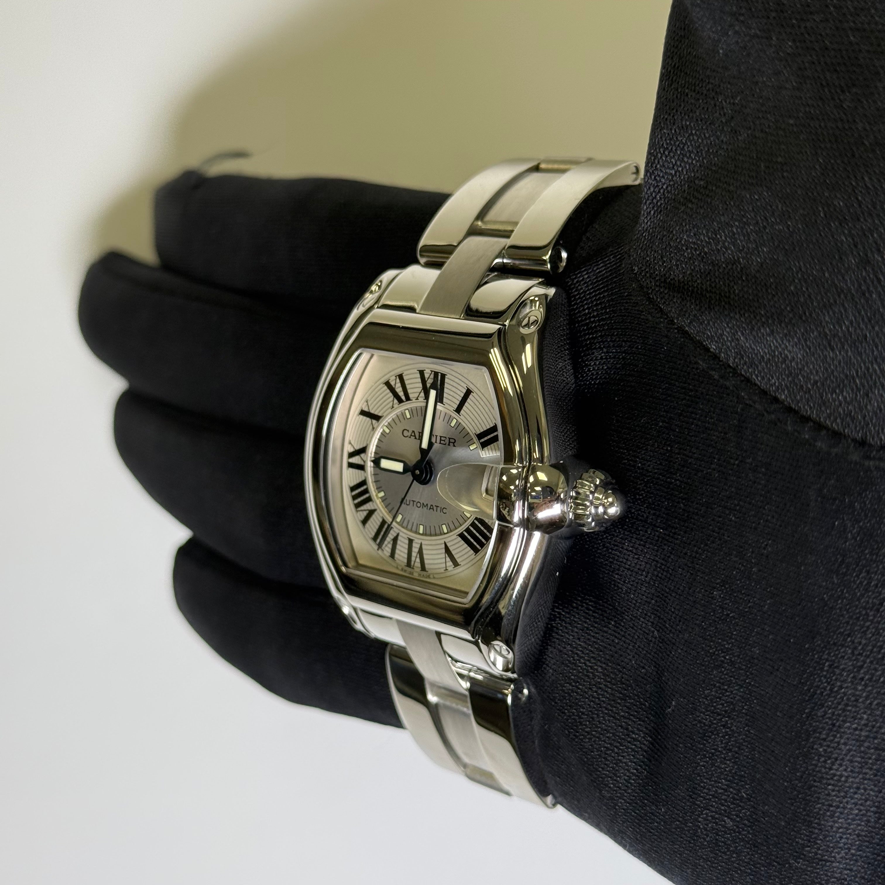 Cartier Roadster 35mm Silver Dial Watch Ref# W62025V3