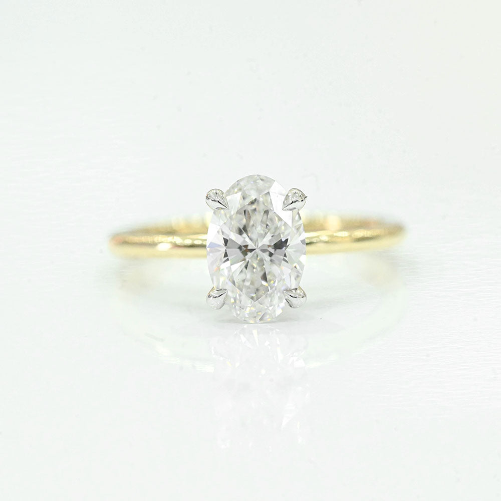 1.00-1.99 Carat Oval Lab Grown Diamond Solitaire Engagement Ring - Happy Jewelers Fine Jewelry Lifetime Warranty