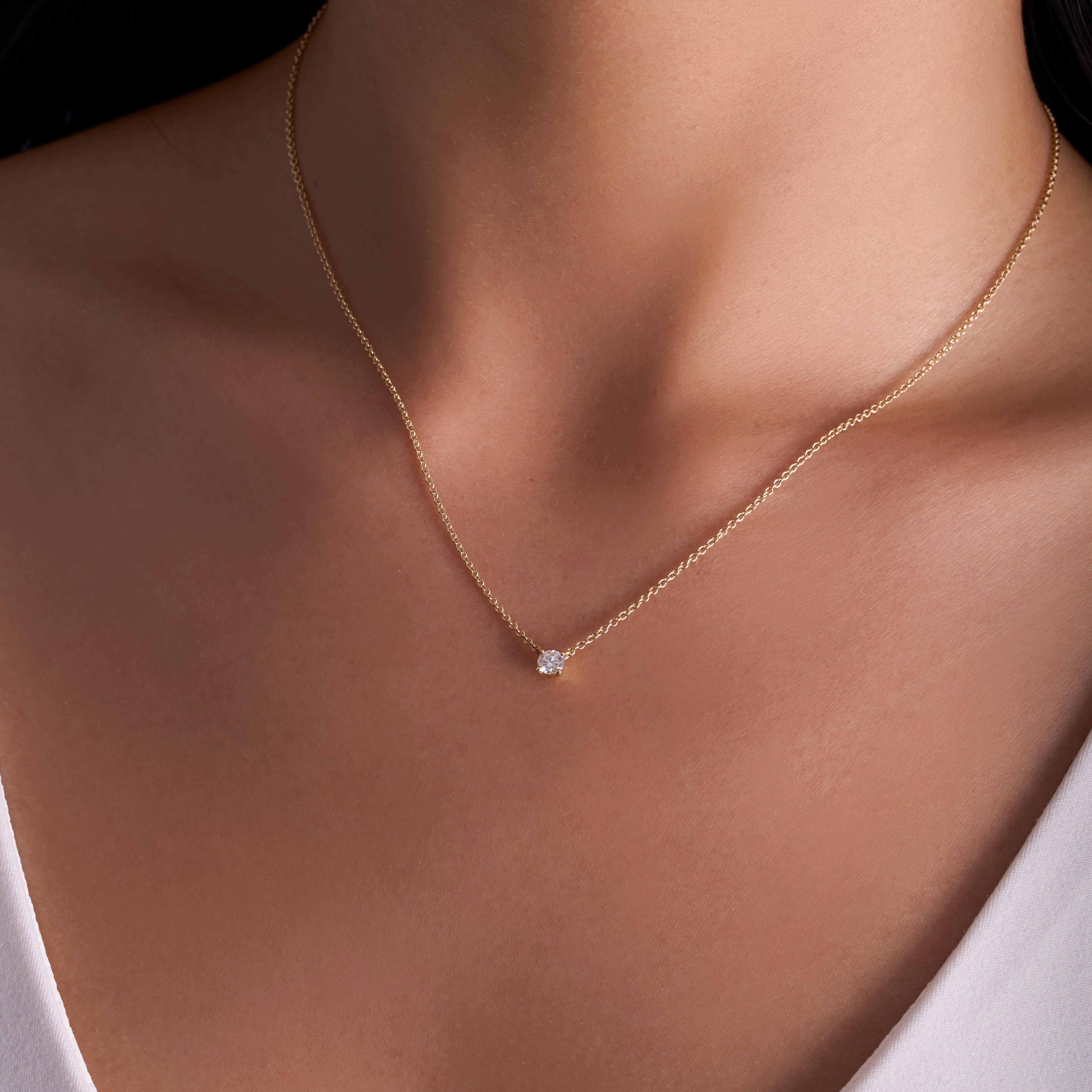 Round Diamond Solitaire Pendant