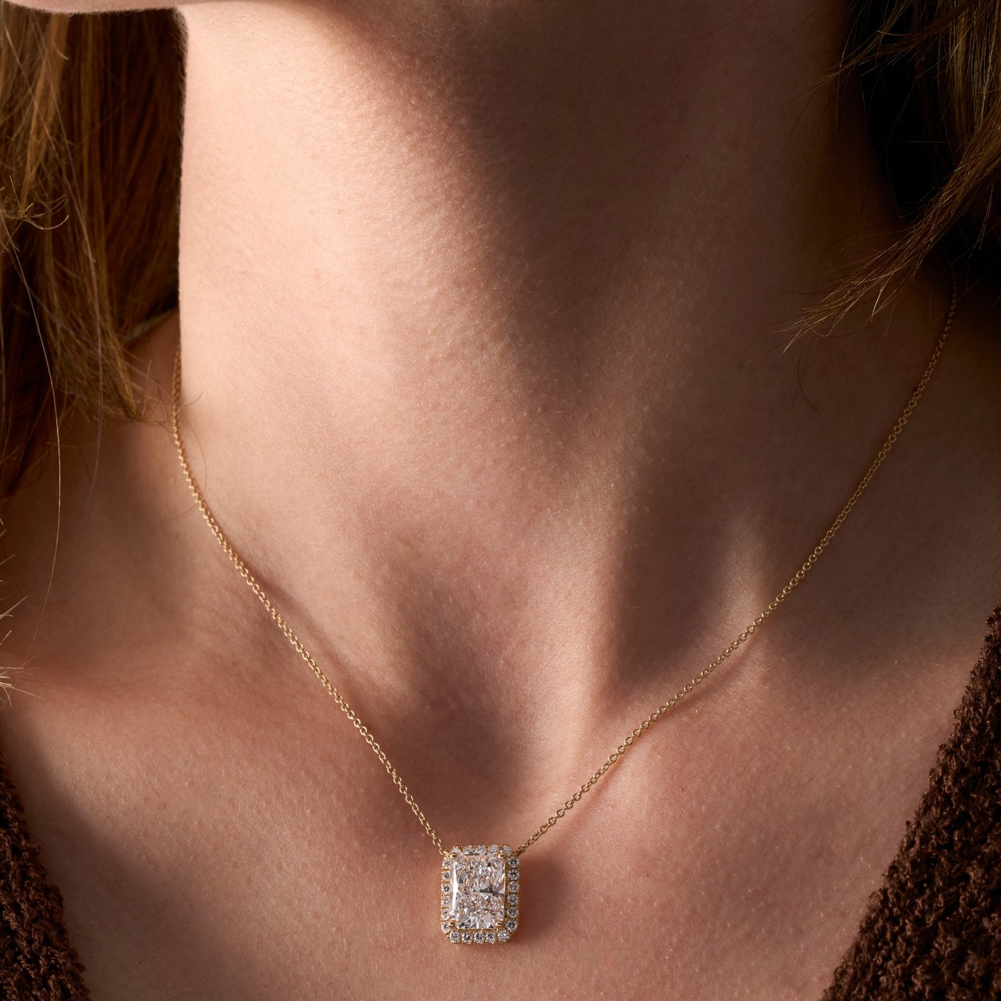 Labgrown Halo Radiant Diamond Pendant - Happy Jewelers Fine Jewelry Lifetime Warranty