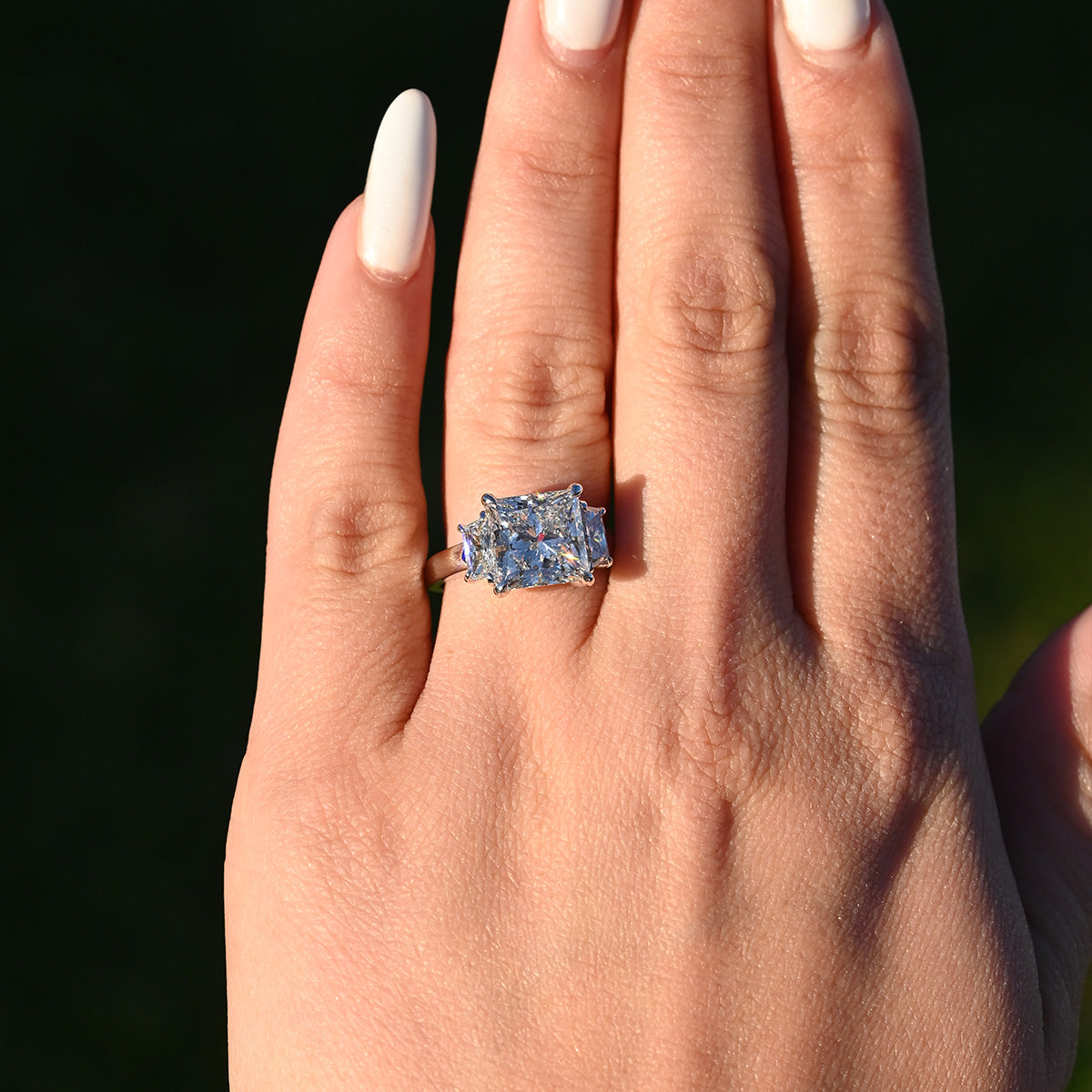 4.51 Carat Princess Lab Grown Diamond 3-Stone Engagement Ring - Happy Jewelers Fine Jewelry Lifetime Warranty