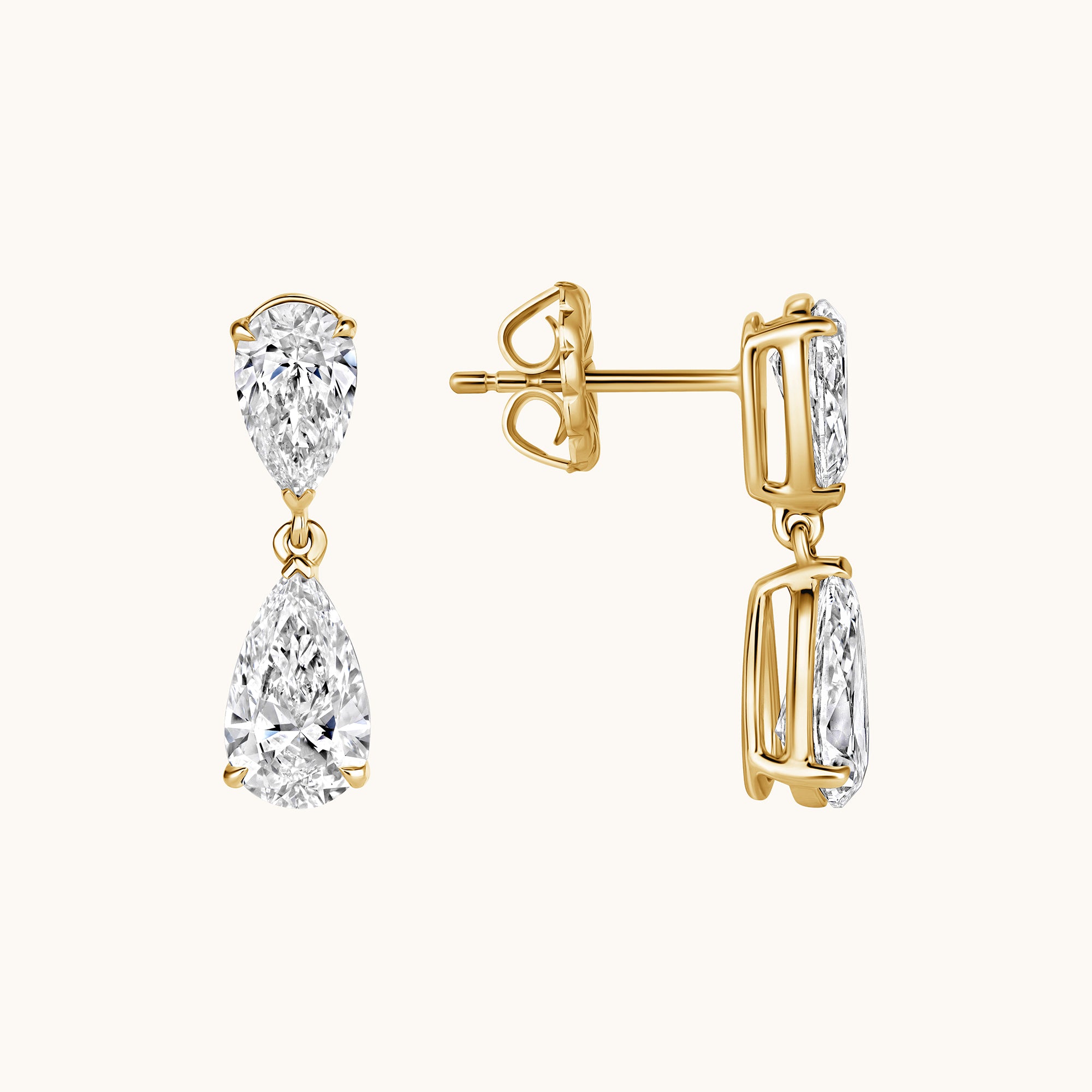 Pear Lab Diamond Tear Drop Earrings – Happy Jewelers