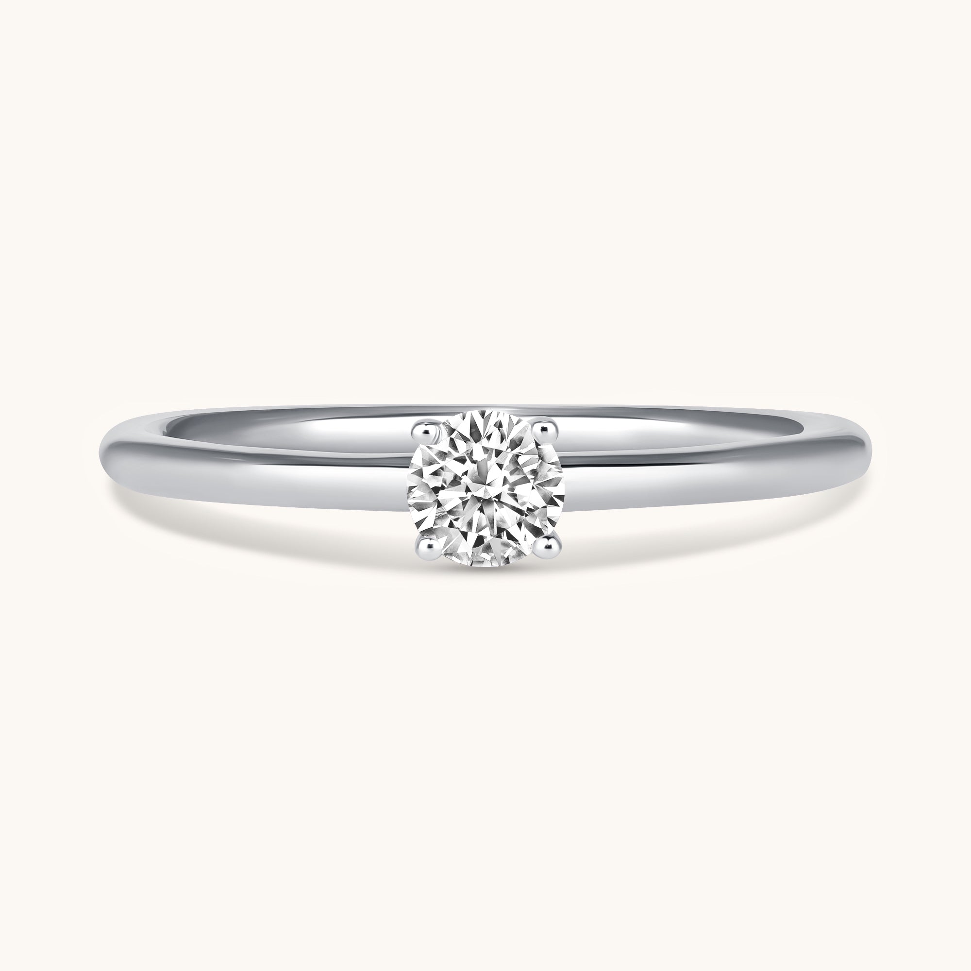 Petite Lab Diamond Solitaire Promise Ring