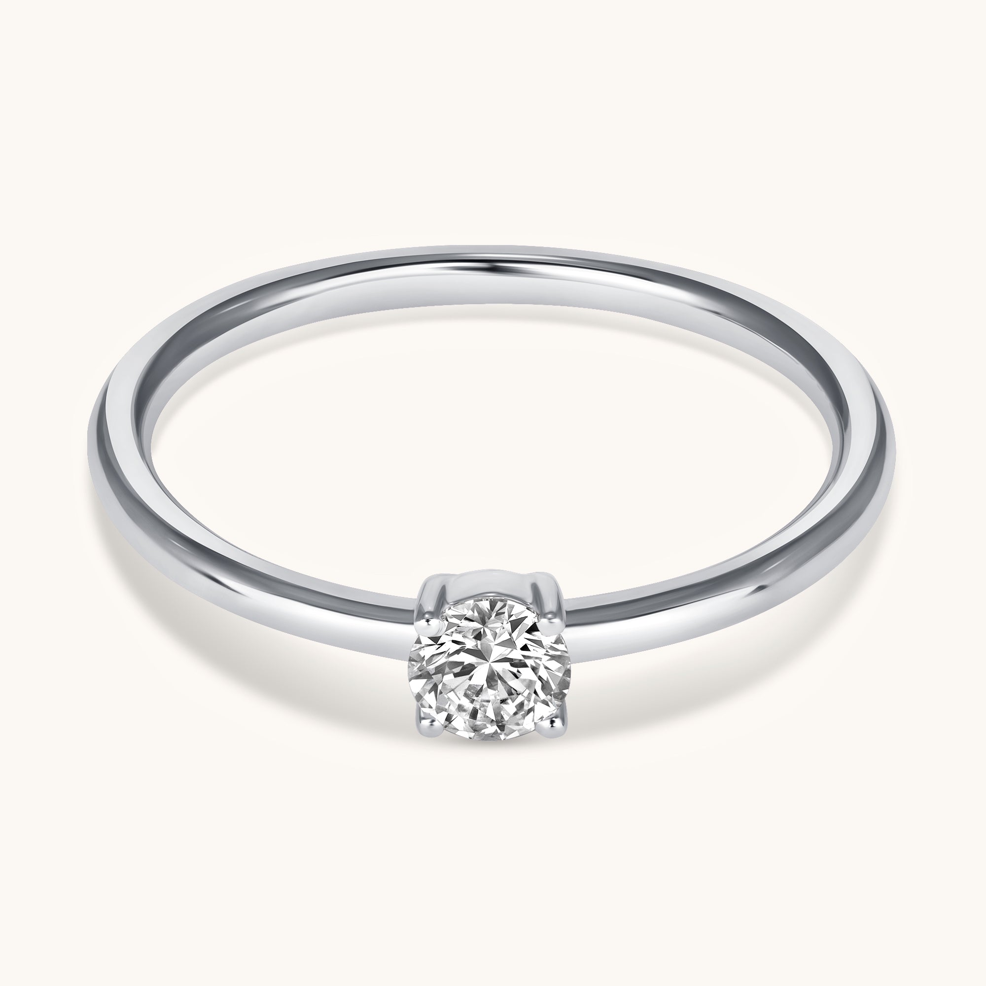 Petite Lab Diamond Solitaire Promise Ring