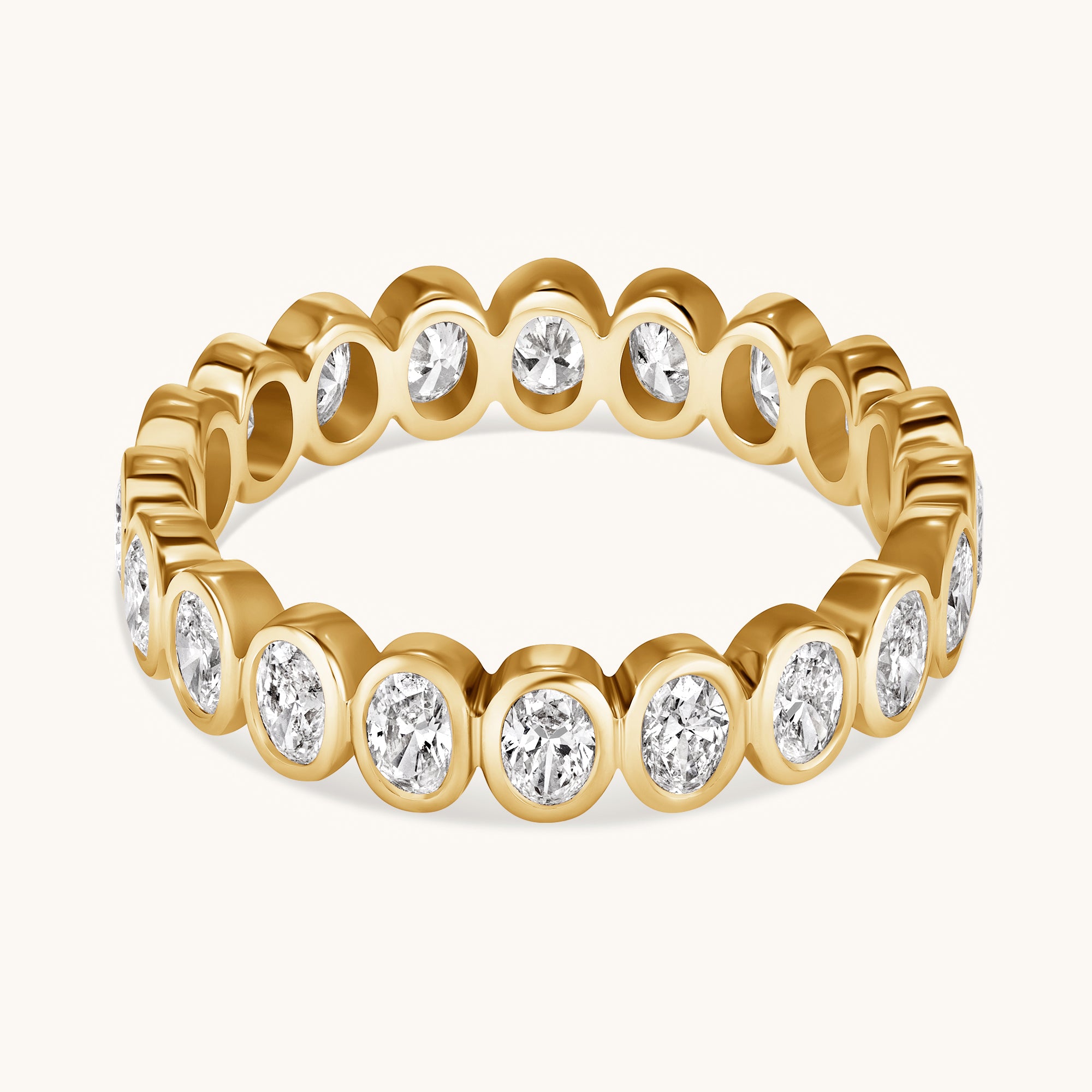 Oval Lab Diamond Bezel Eternity Band