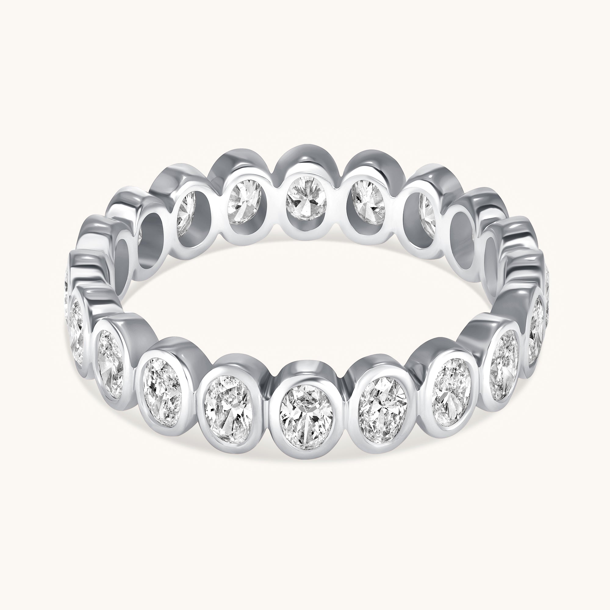 Oval Lab Diamond Bezel Eternity Band
