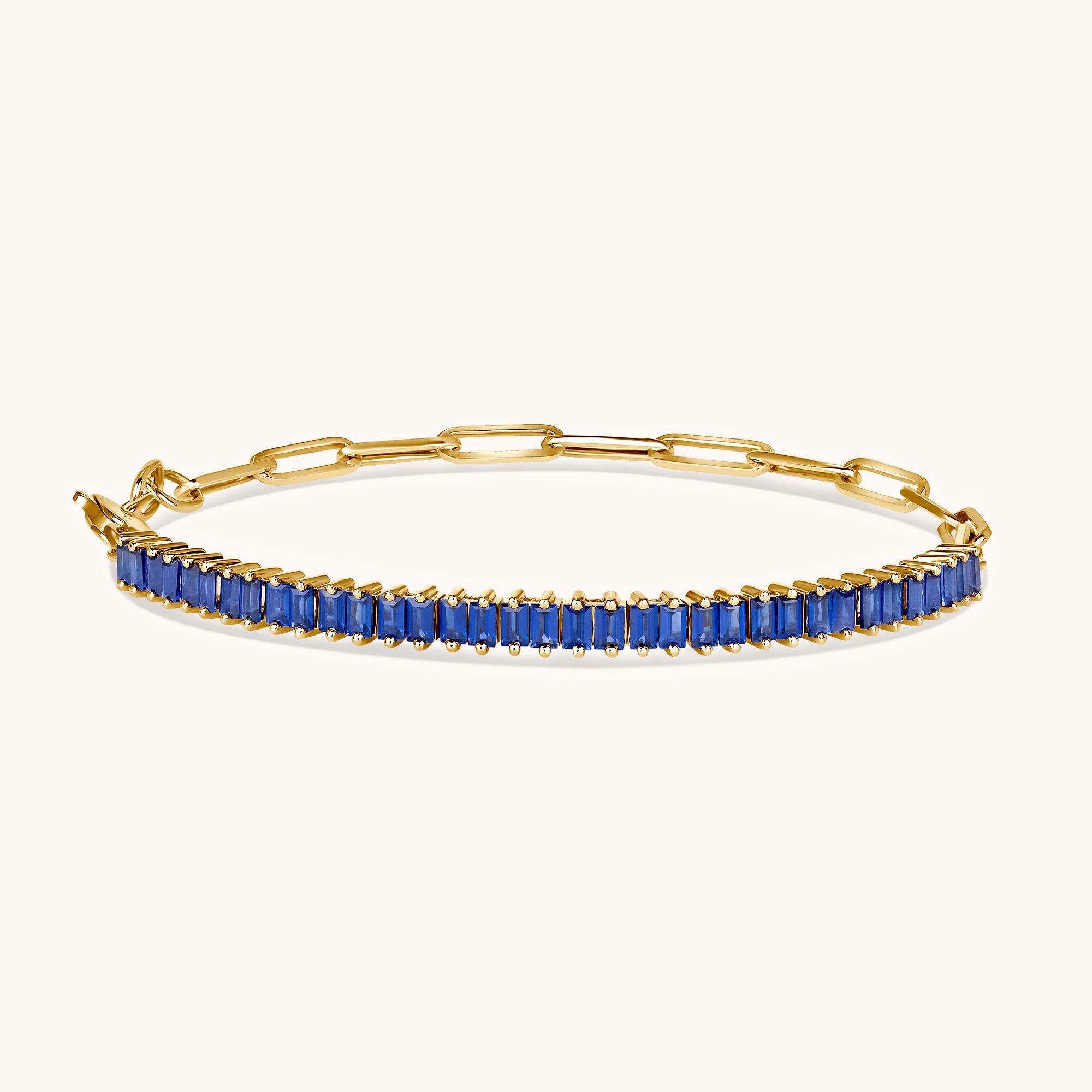 Blue Sapphire Linked Up Chain Bracelet