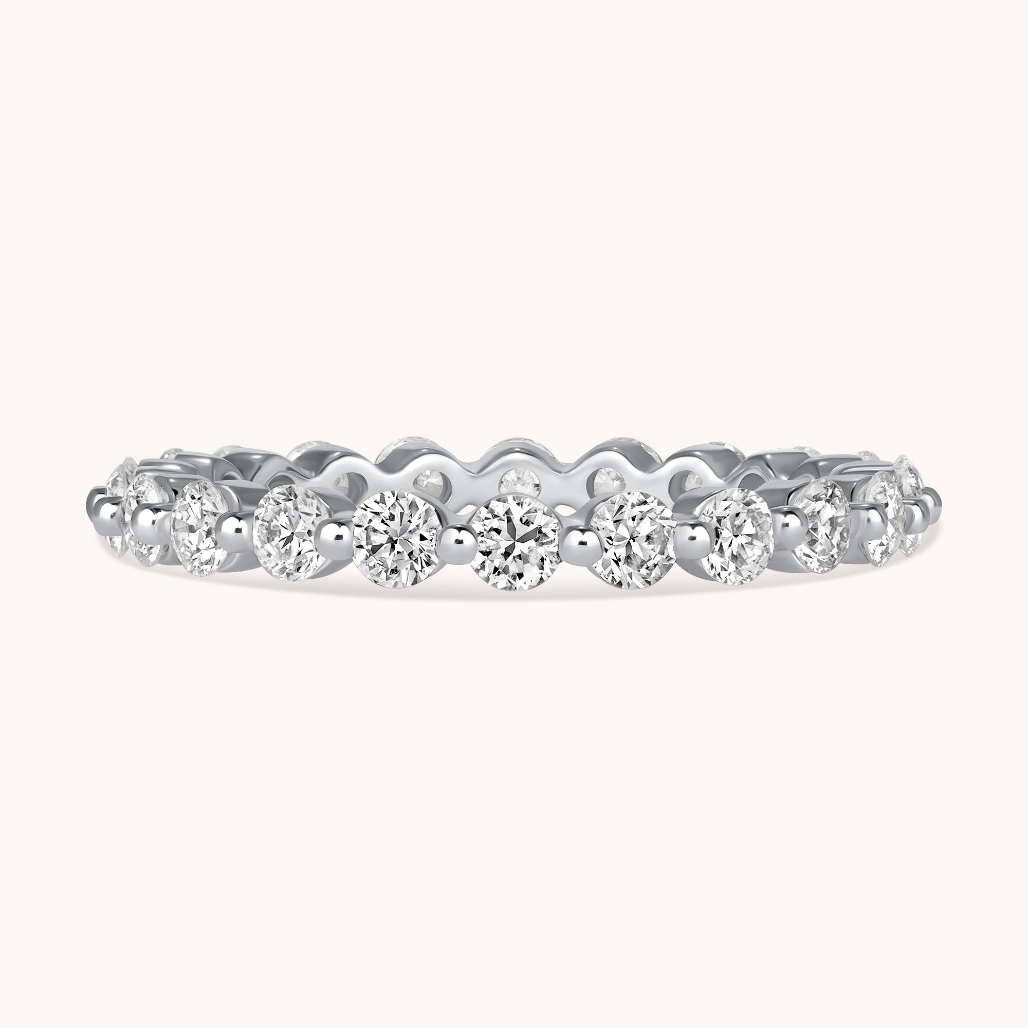 Medium Round Shared Prong Lab Diamond Eternity Band - Happy Jewelers Fine Jewelry Lifetime Warranty