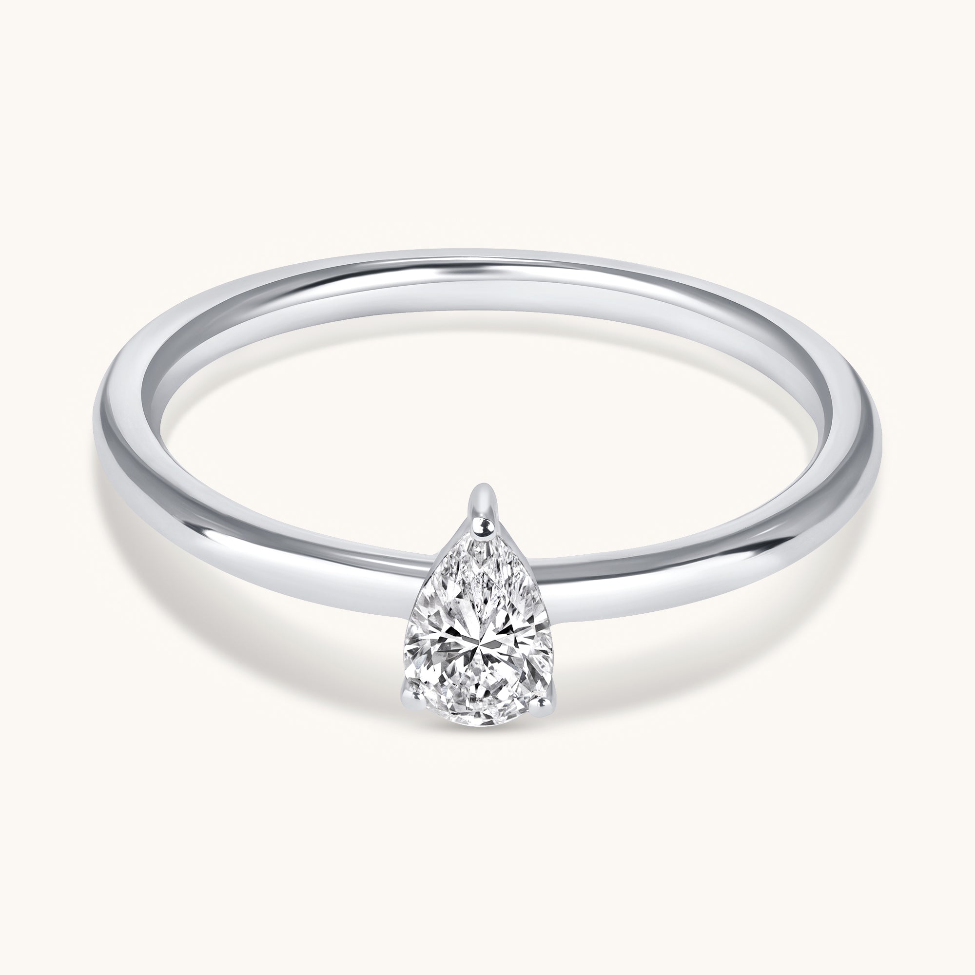 Petite Lab Diamond Solitaire Promise Ring