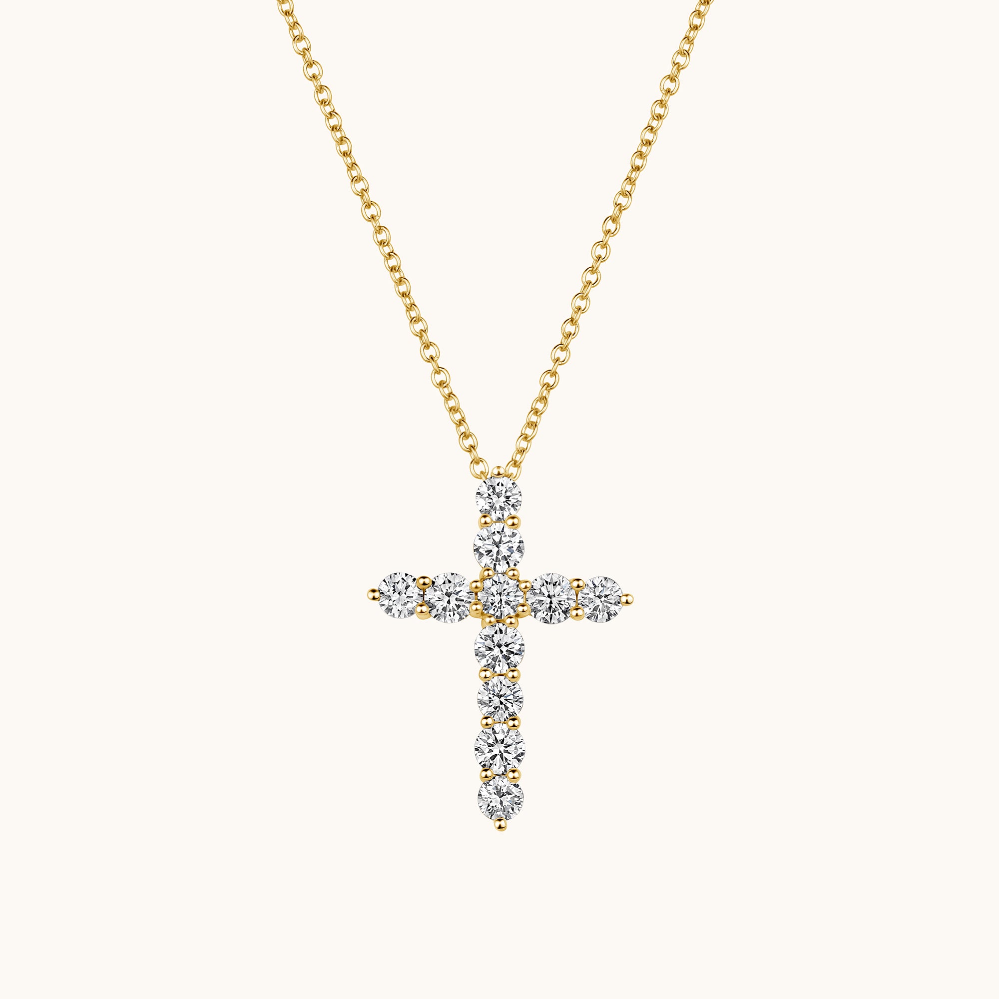 Classic Lab Diamond Cross Necklace - Happy Jewelers Fine Jewelry Lifetime Warranty