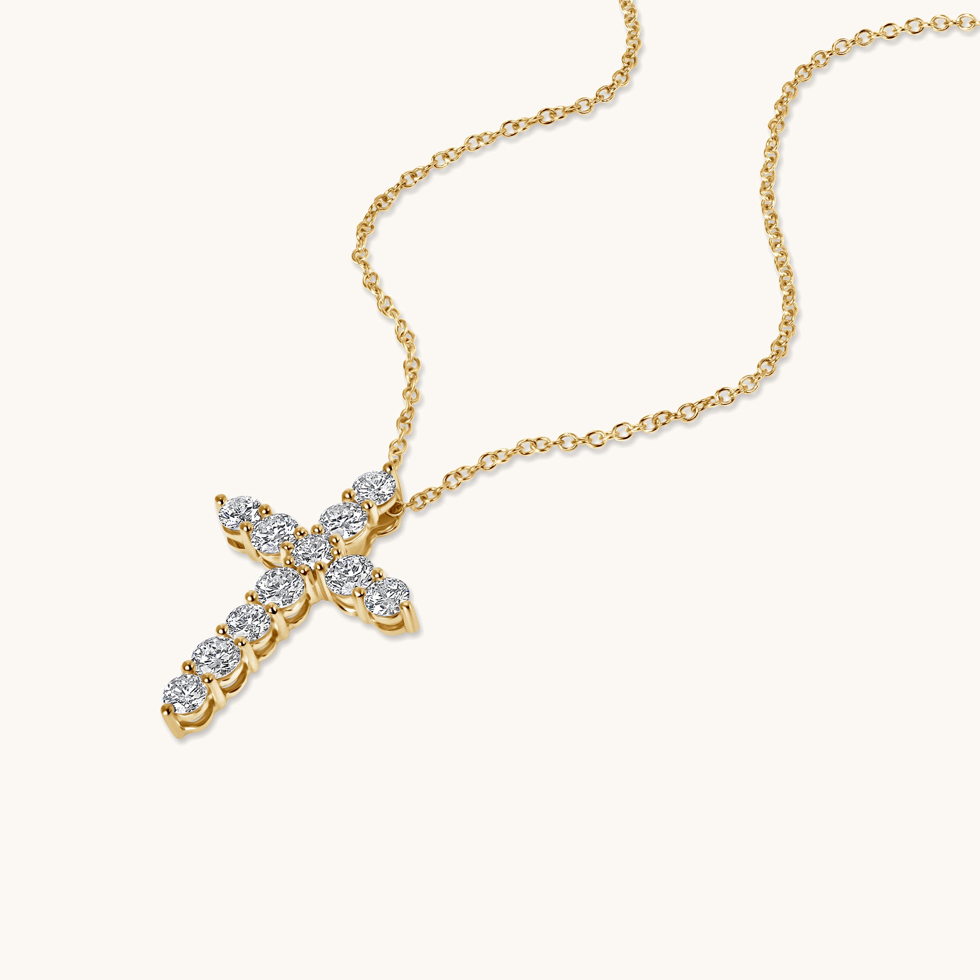 Classic Lab Diamond Cross Necklace - Happy Jewelers Fine Jewelry Lifetime Warranty