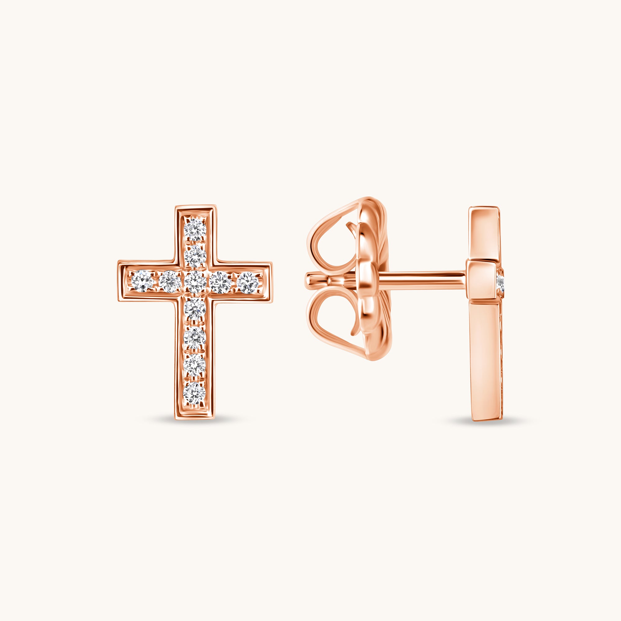 Classic Small Diamond Cross Earrings - Happy Jewelers Fine Jewelry Lifetime Warranty