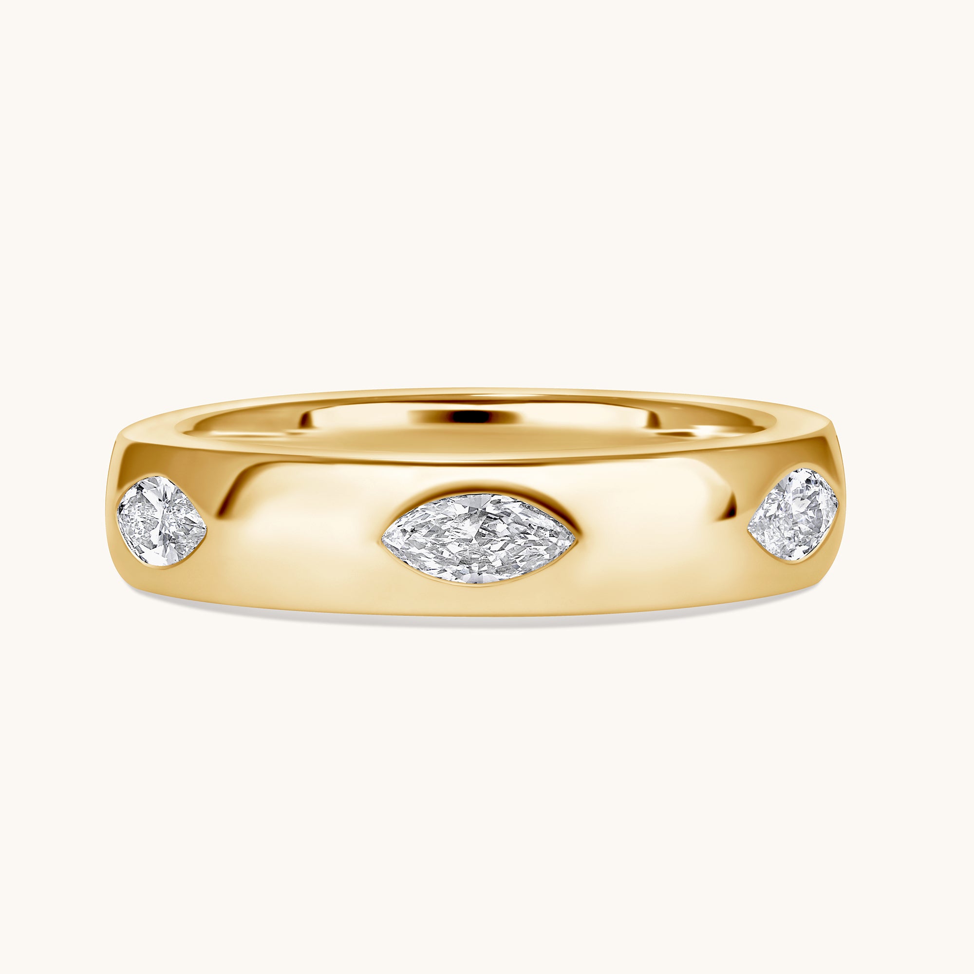 Diamond Marquise Inlay Band - Happy Jewelers Fine Jewelry Lifetime Warranty