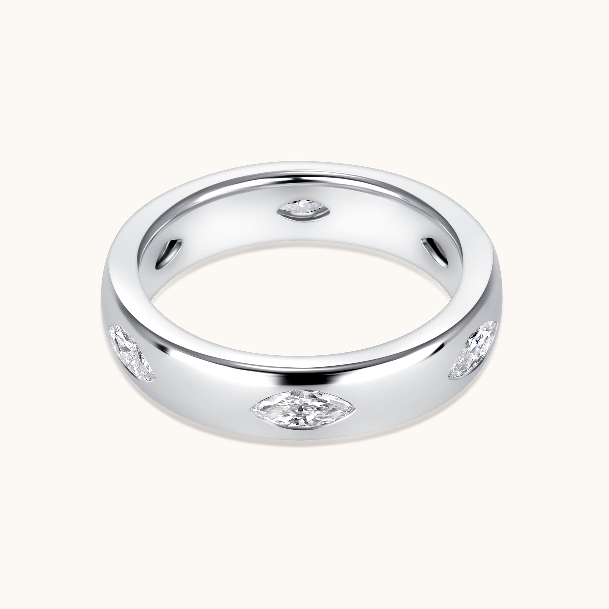 Diamond Marquise Inlay Band - Happy Jewelers Fine Jewelry Lifetime Warranty
