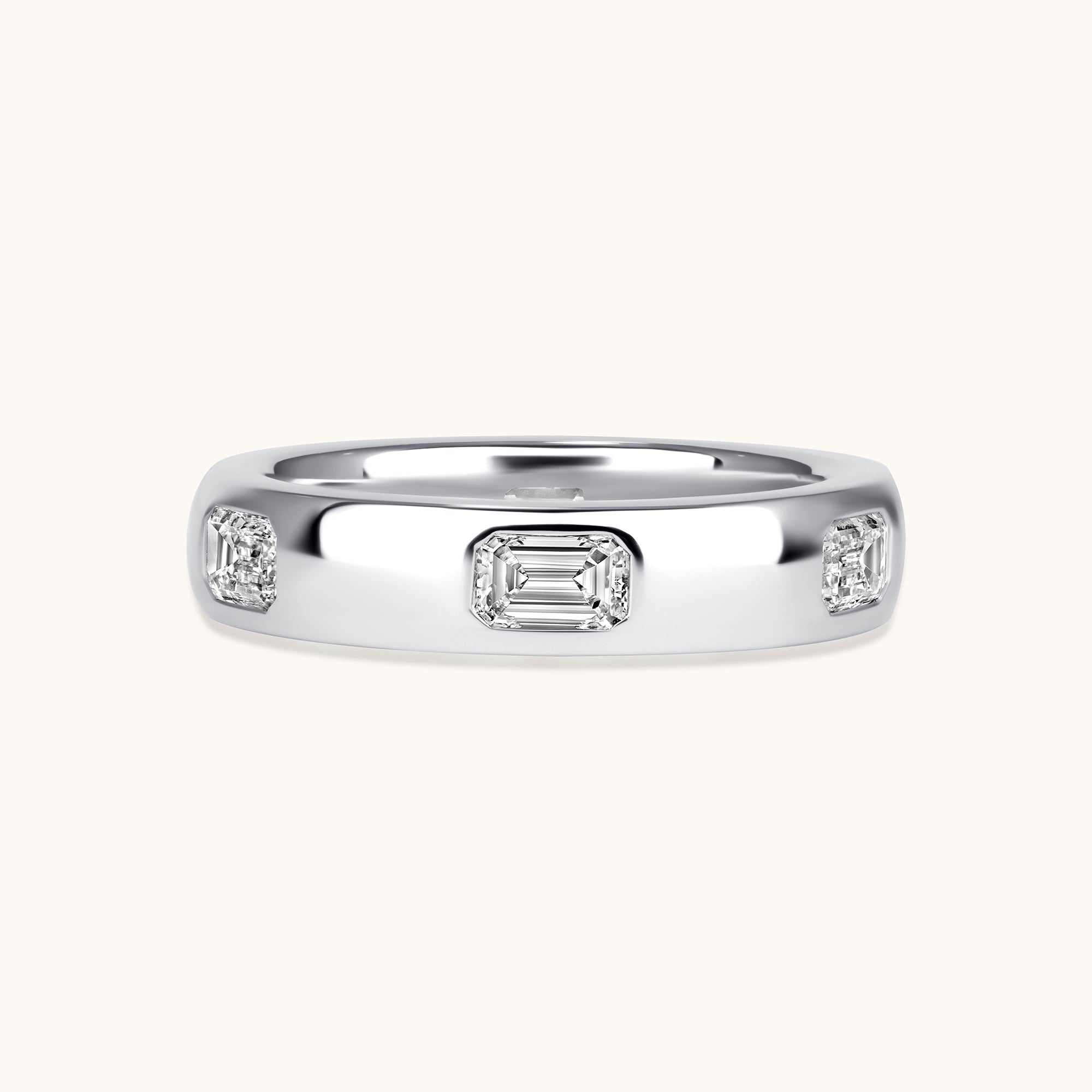 Diamond Emerald Inlay Band - Happy Jewelers Fine Jewelry Lifetime Warranty