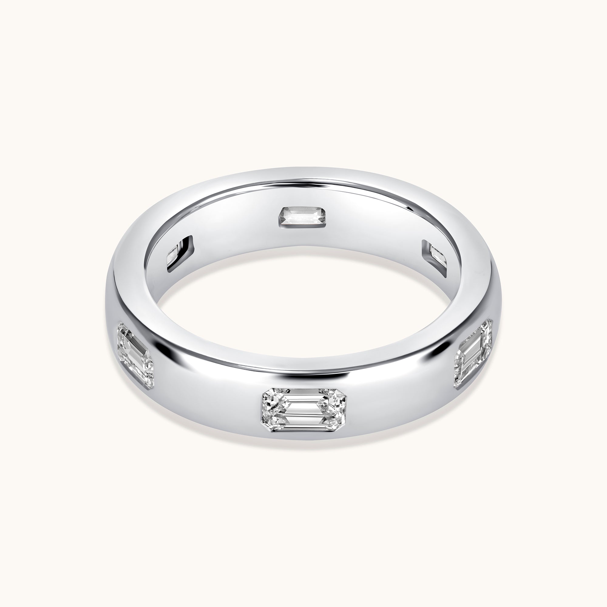 Diamond Emerald Inlay Band - Happy Jewelers Fine Jewelry Lifetime Warranty