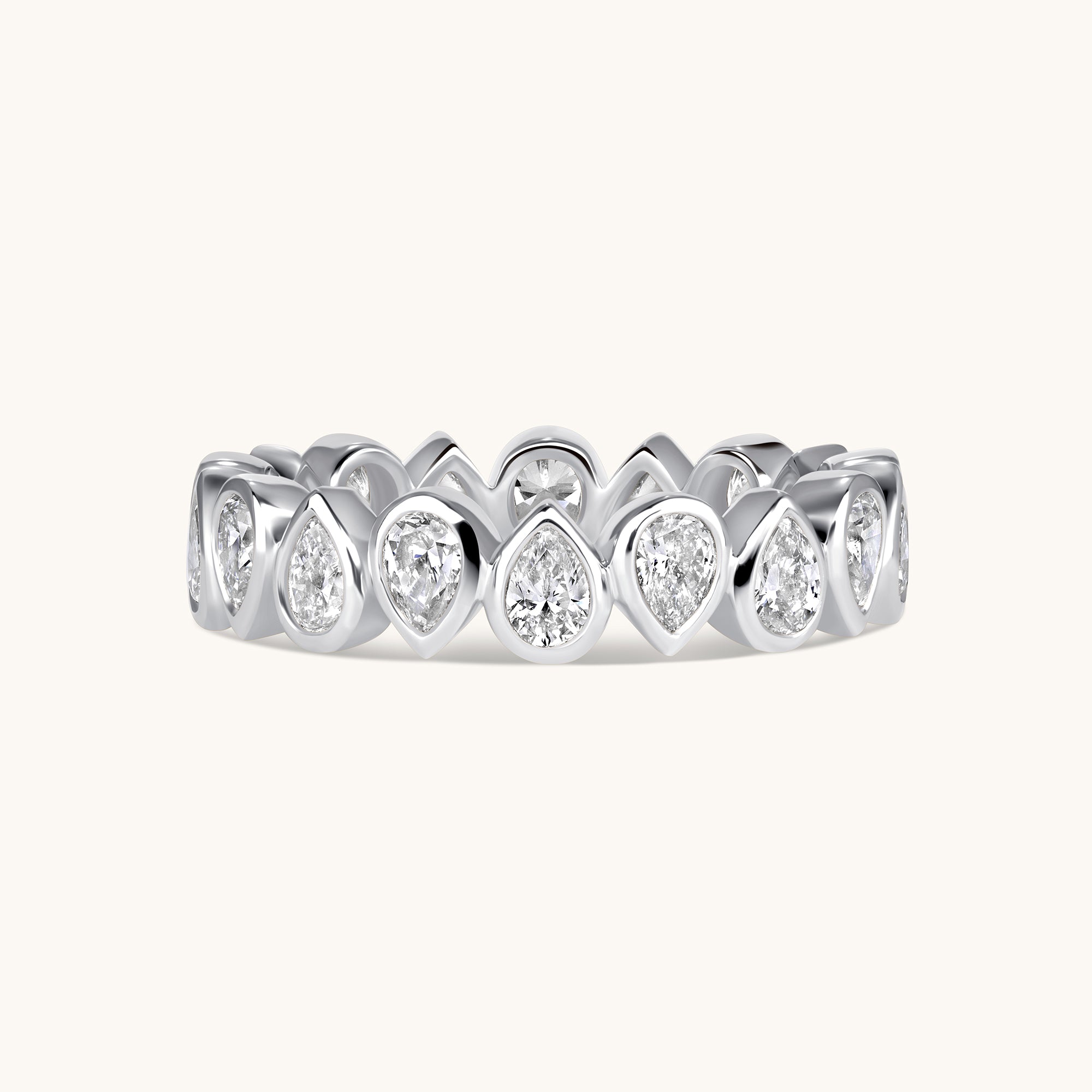 Alternating Pear Lab Diamond Bezel Eternity Band - Happy Jewelers Fine Jewelry Lifetime Warranty