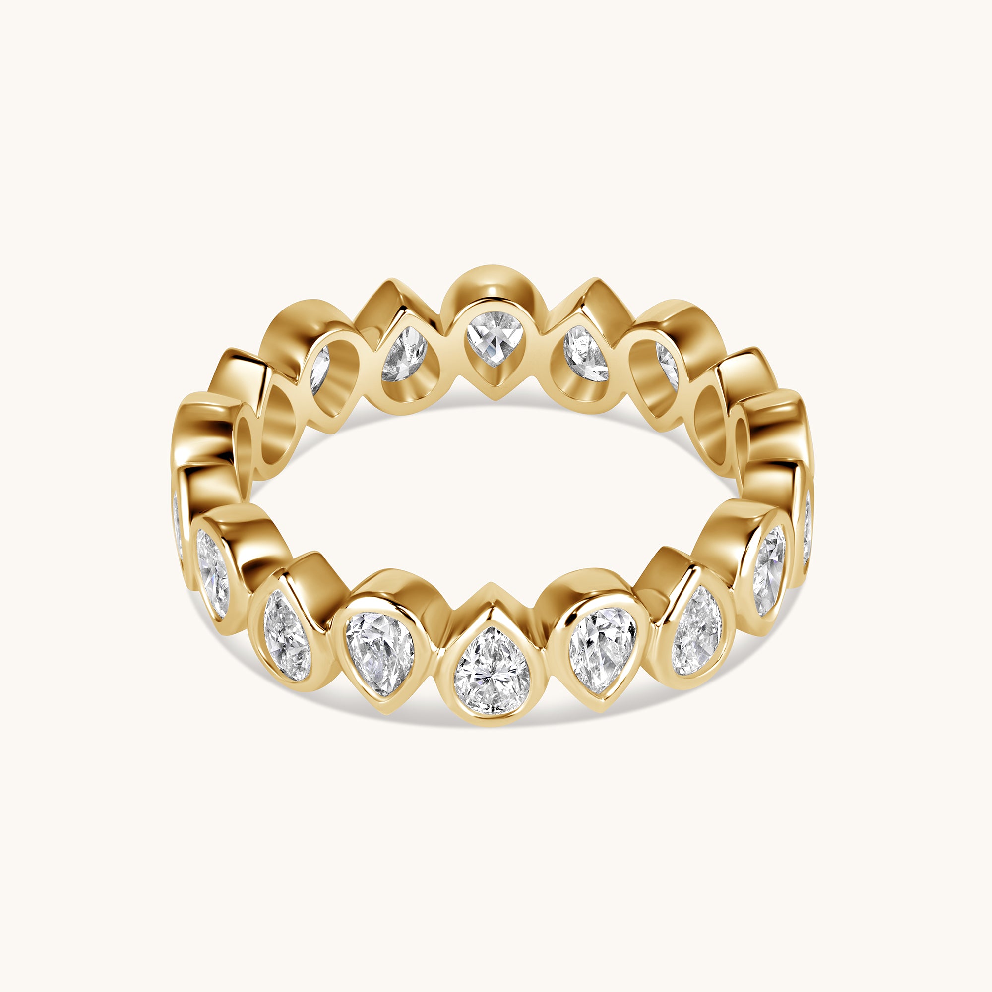 Alternating Pear Lab Diamond Bezel Eternity Band - Happy Jewelers Fine Jewelry Lifetime Warranty