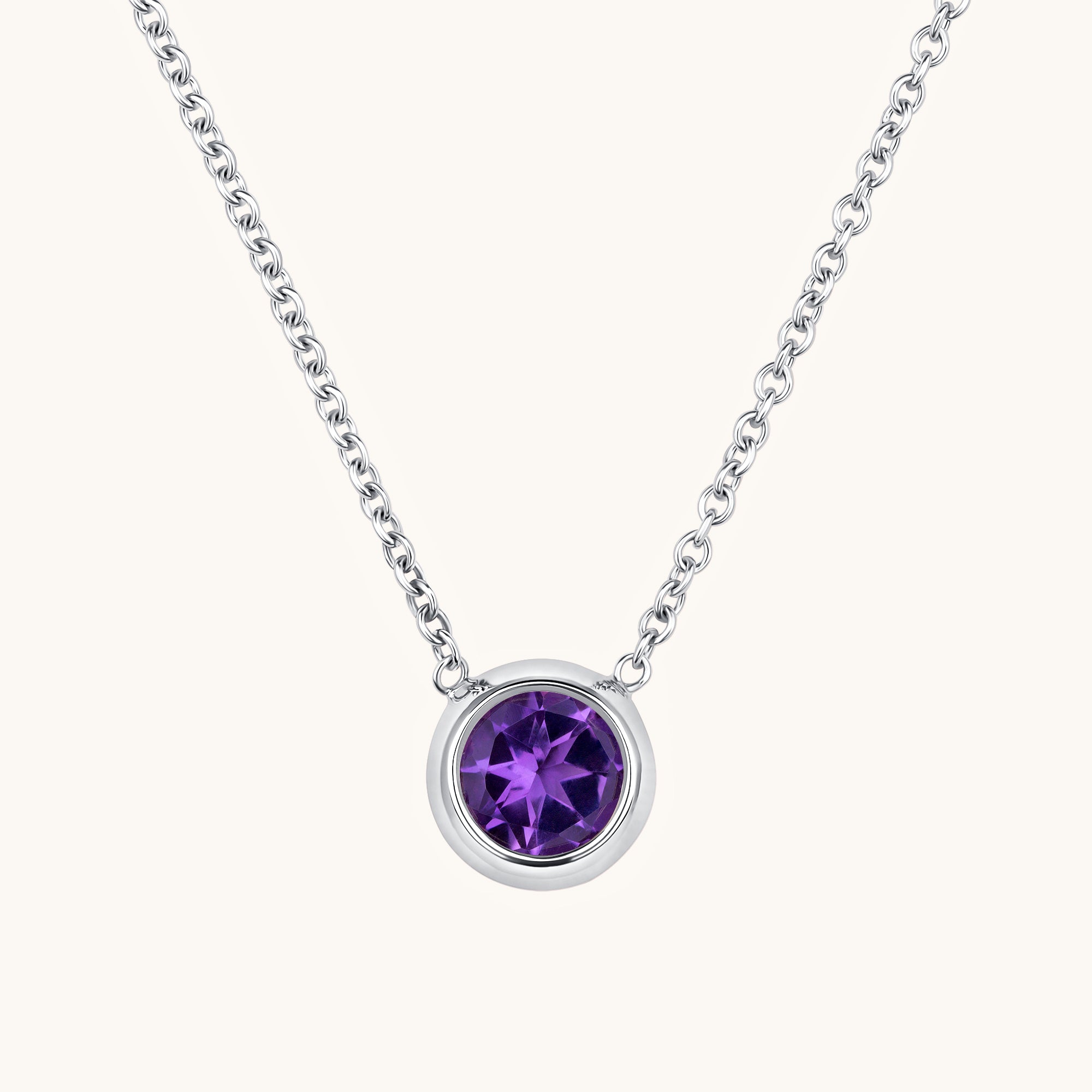 Bezel Set Solitaire Birthstone Pendant - Happy Jewelers Fine Jewelry Lifetime Warranty