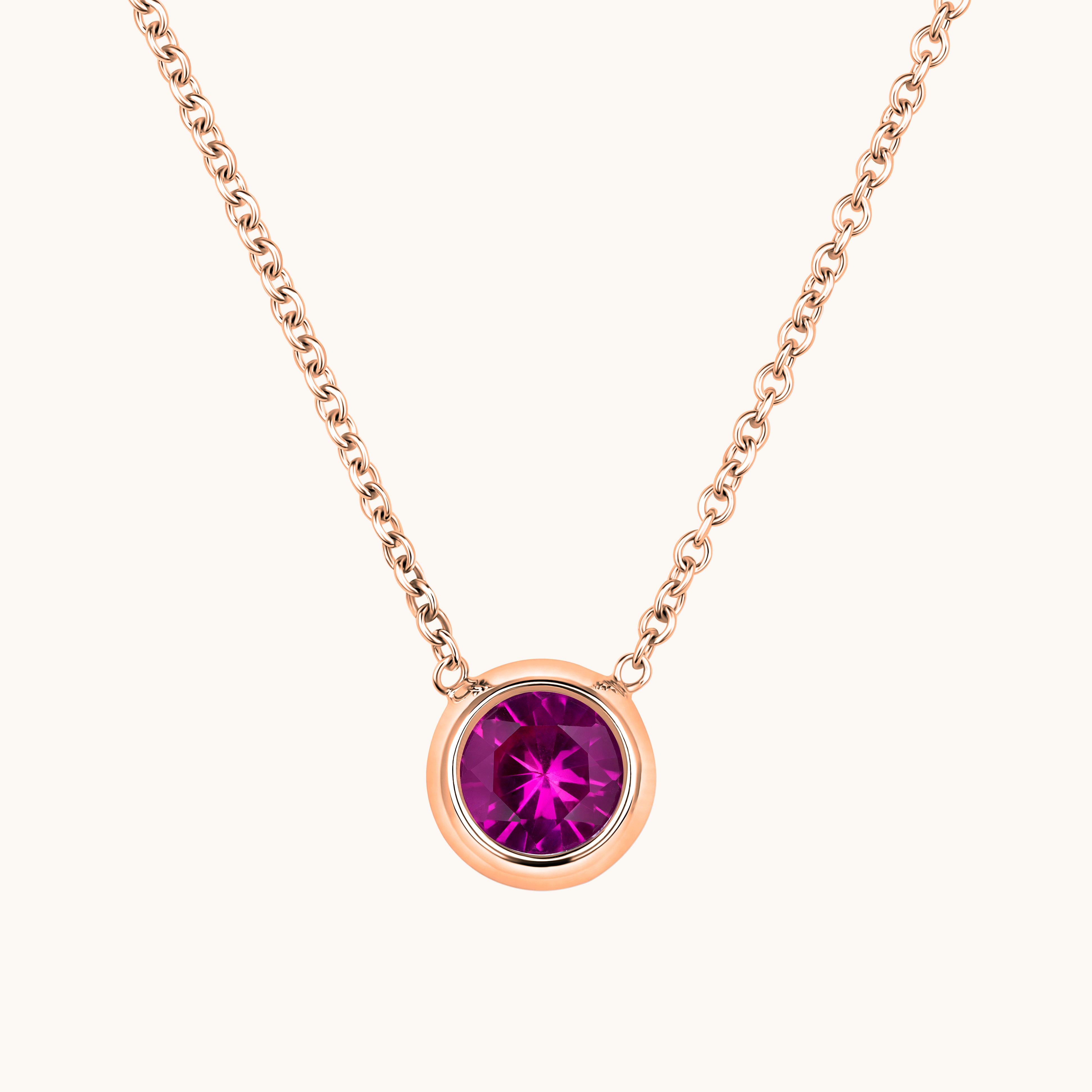 Bezel Set Solitaire Birthstone Pendant - Happy Jewelers Fine Jewelry Lifetime Warranty
