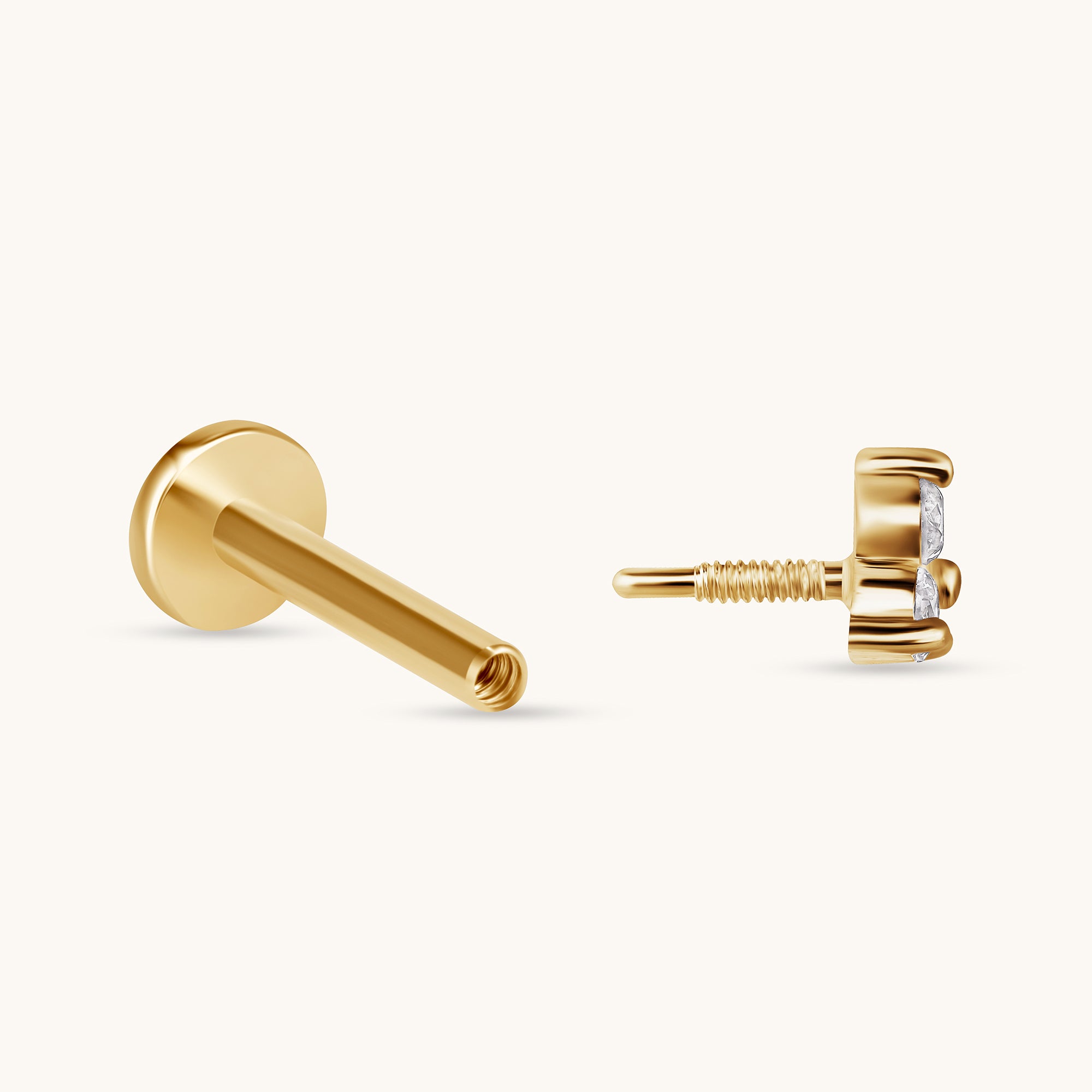 Moon Flat Back Single Stud Earring - Happy Jewelers Fine Jewelry Lifetime Warranty