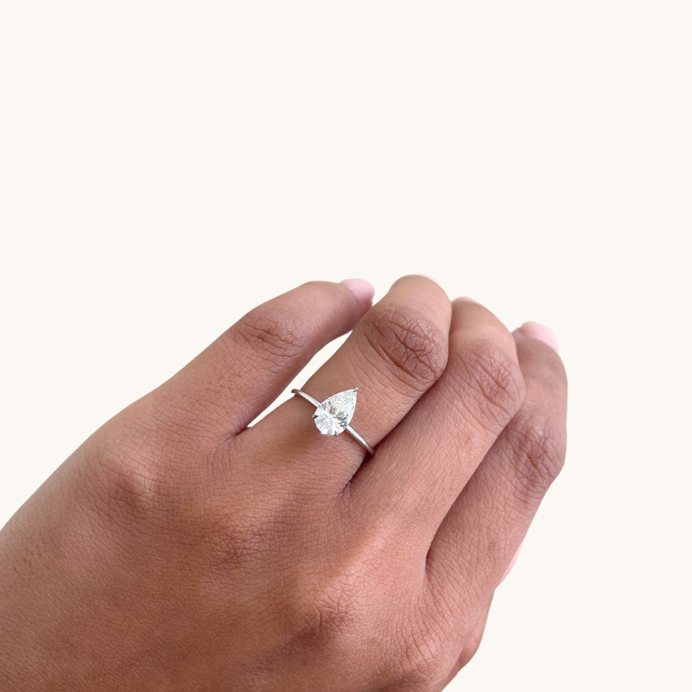 1.04 Pear Lab Diamond Engagement Ring - Happy Jewelers Fine Jewelry Lifetime Warranty