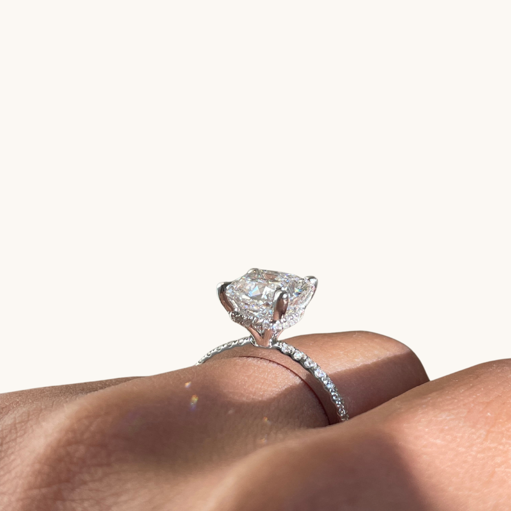 2.71 Square Cushion Lab Diamond Engagement Ring - Happy Jewelers Fine Jewelry Lifetime Warranty