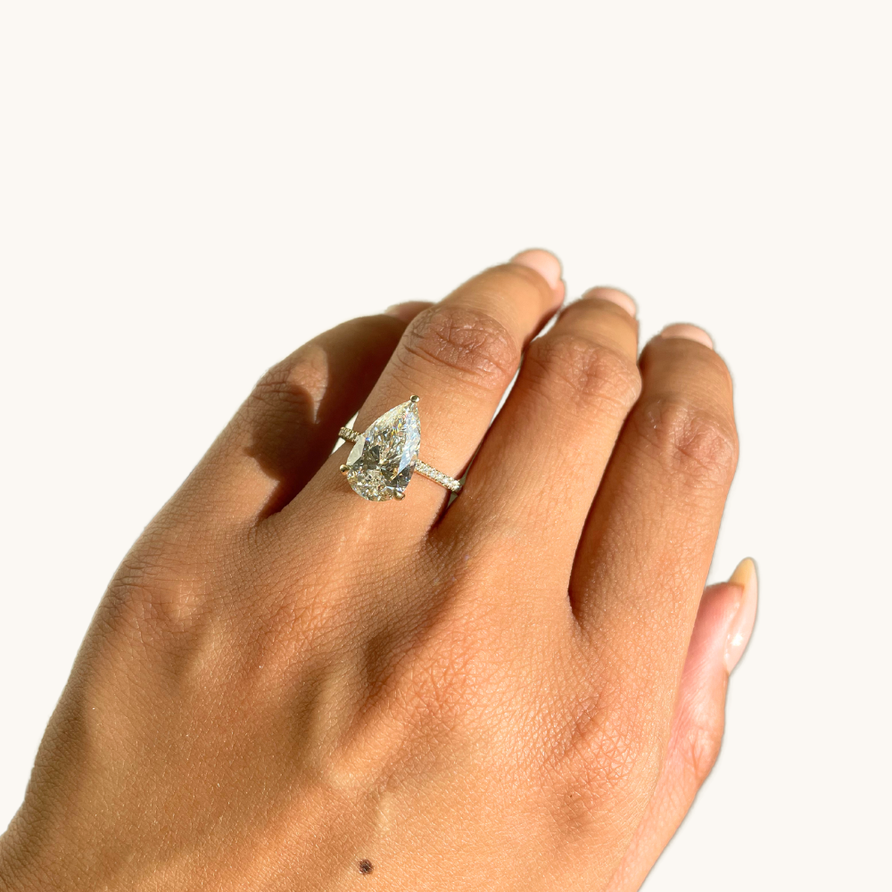 3.83 Pear Lab Diamond Engagement Ring - Happy Jewelers Fine Jewelry Lifetime Warranty