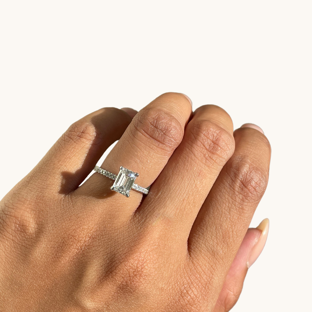 1.60 Emerald Lab Diamond Engagement Ring - Happy Jewelers Fine Jewelry Lifetime Warranty