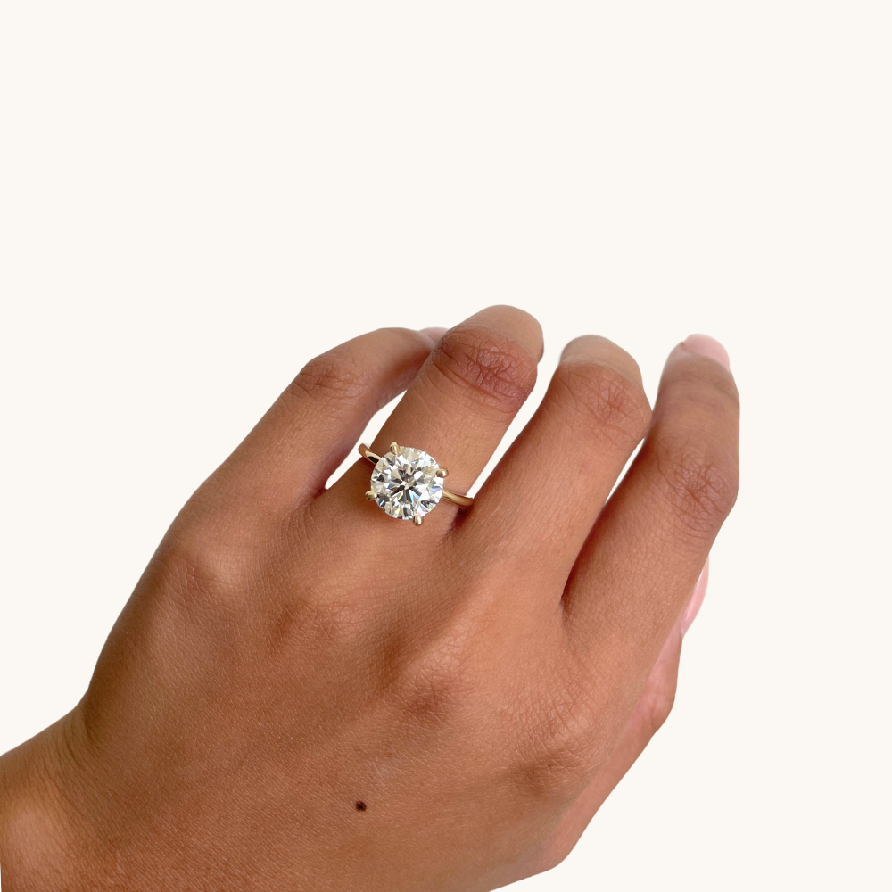 4.31 Round Lab Diamond Engagement Ring with Hidden Halo - Happy Jewelers Fine Jewelry Lifetime Warranty