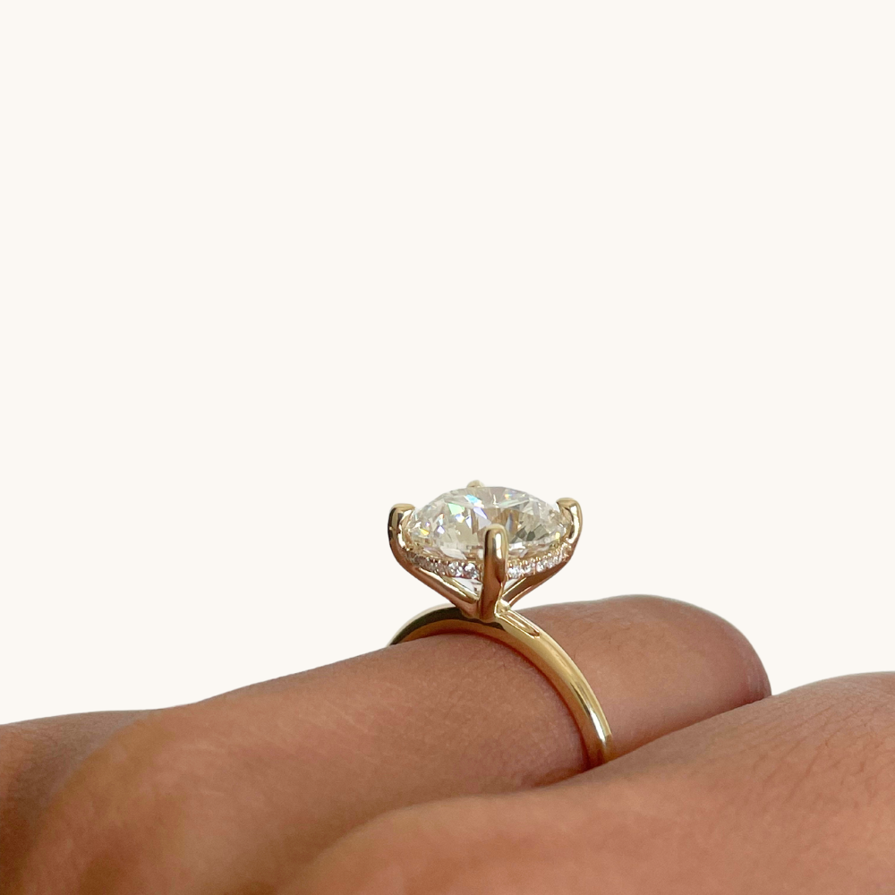 4.31 Round Lab Diamond Engagement Ring with Hidden Halo - Happy Jewelers Fine Jewelry Lifetime Warranty