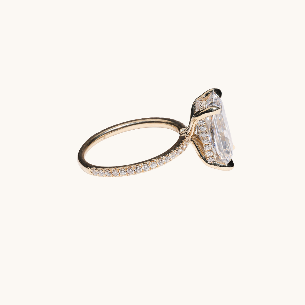 4.11 Radiant Lab Diamond Engagement Ring with Hidden Halo - Happy Jewelers Fine Jewelry Lifetime Warranty