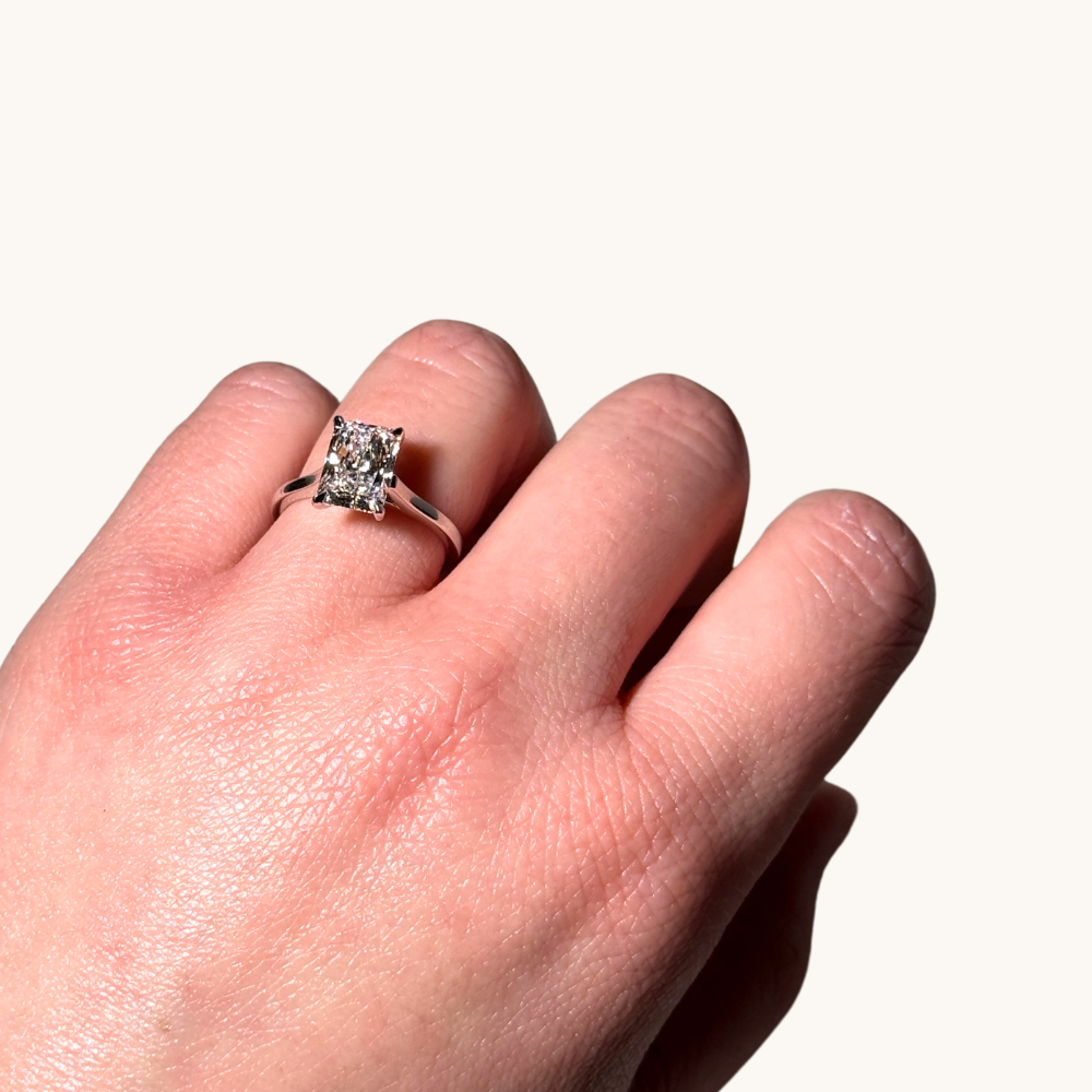 2.52 Radiant Lab Diamond Engagement Ring - Happy Jewelers Fine Jewelry Lifetime Warranty