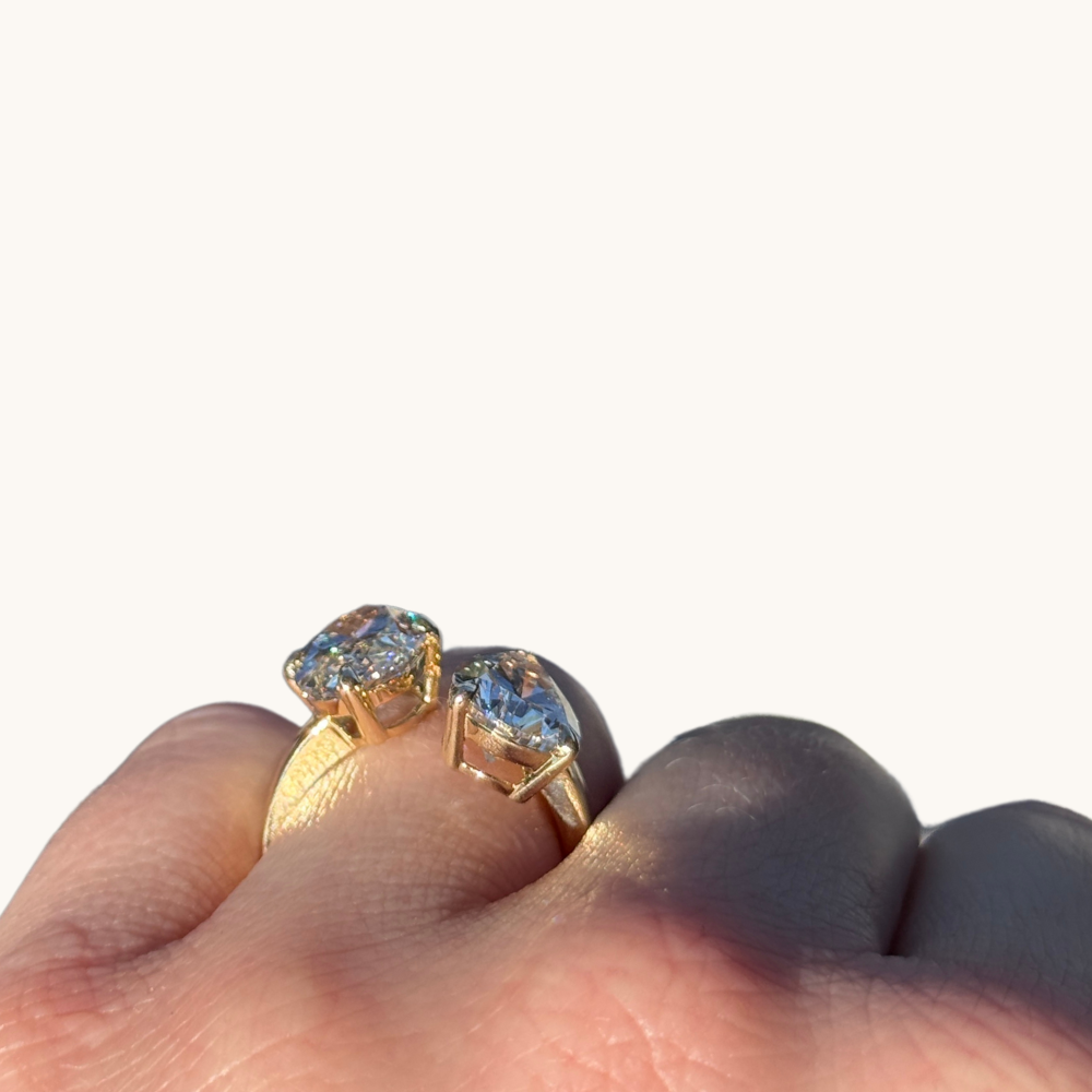 Oval and Pear Toi et Moi Lab Diamond Engagement Ring - Happy Jewelers Fine Jewelry Lifetime Warranty